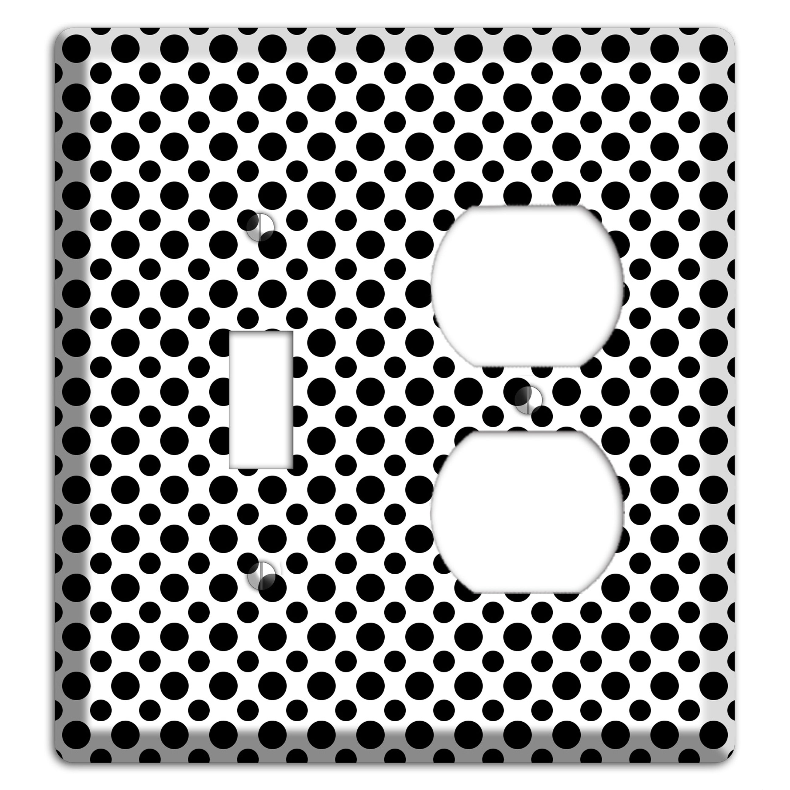 White with Black Multi Small Polka Dots Toggle / Duplex Wallplate