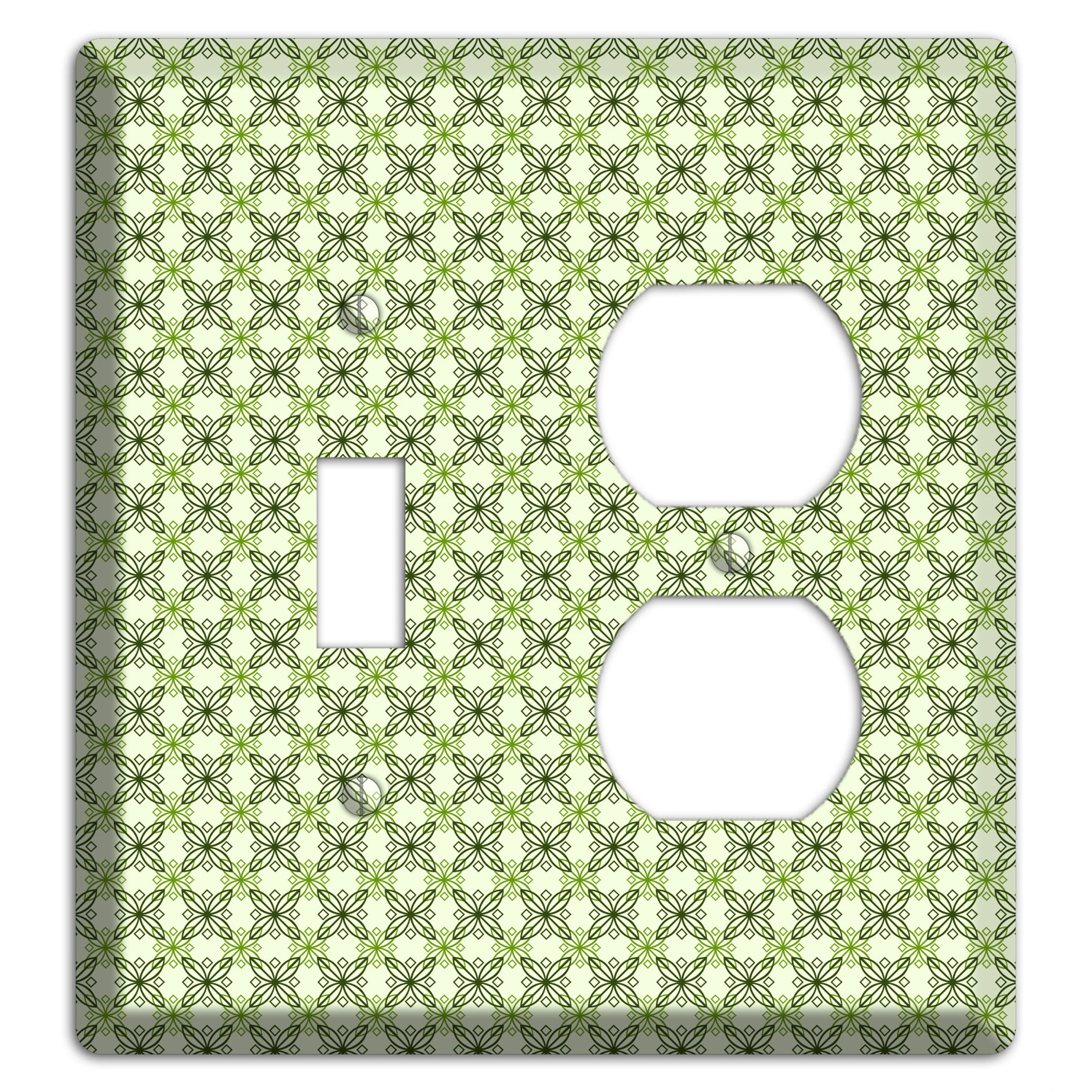 Multi Green Overlain Foulard Toggle / Duplex Wallplate