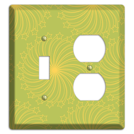Multi Lime Star Swirl Toggle / Duplex Wallplate