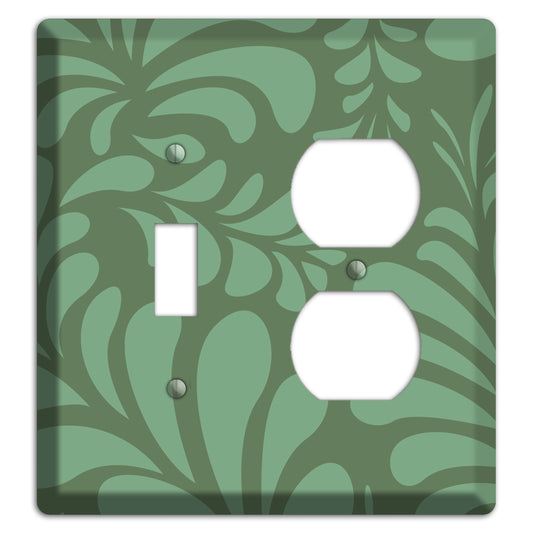 Green Herati Toggle / Duplex Wallplate