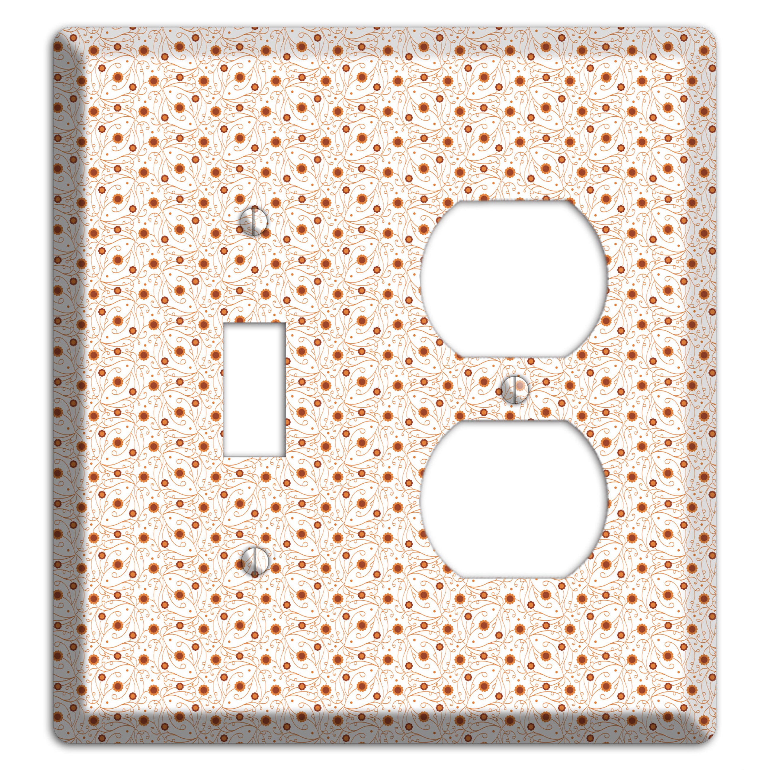 Tiny White Vine Floral Toggle / Duplex Wallplate
