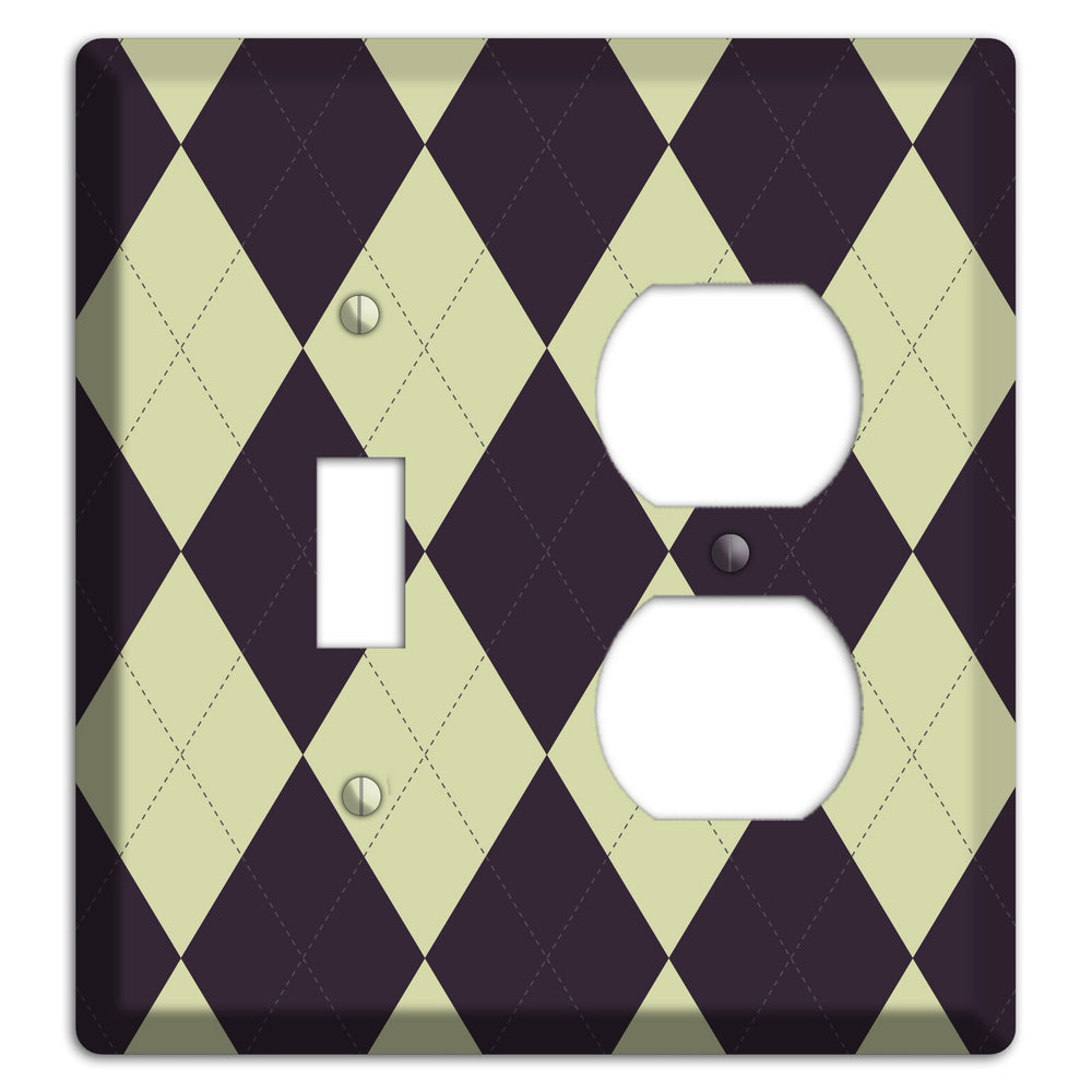 Beige Argyle Toggle / Duplex Wallplate