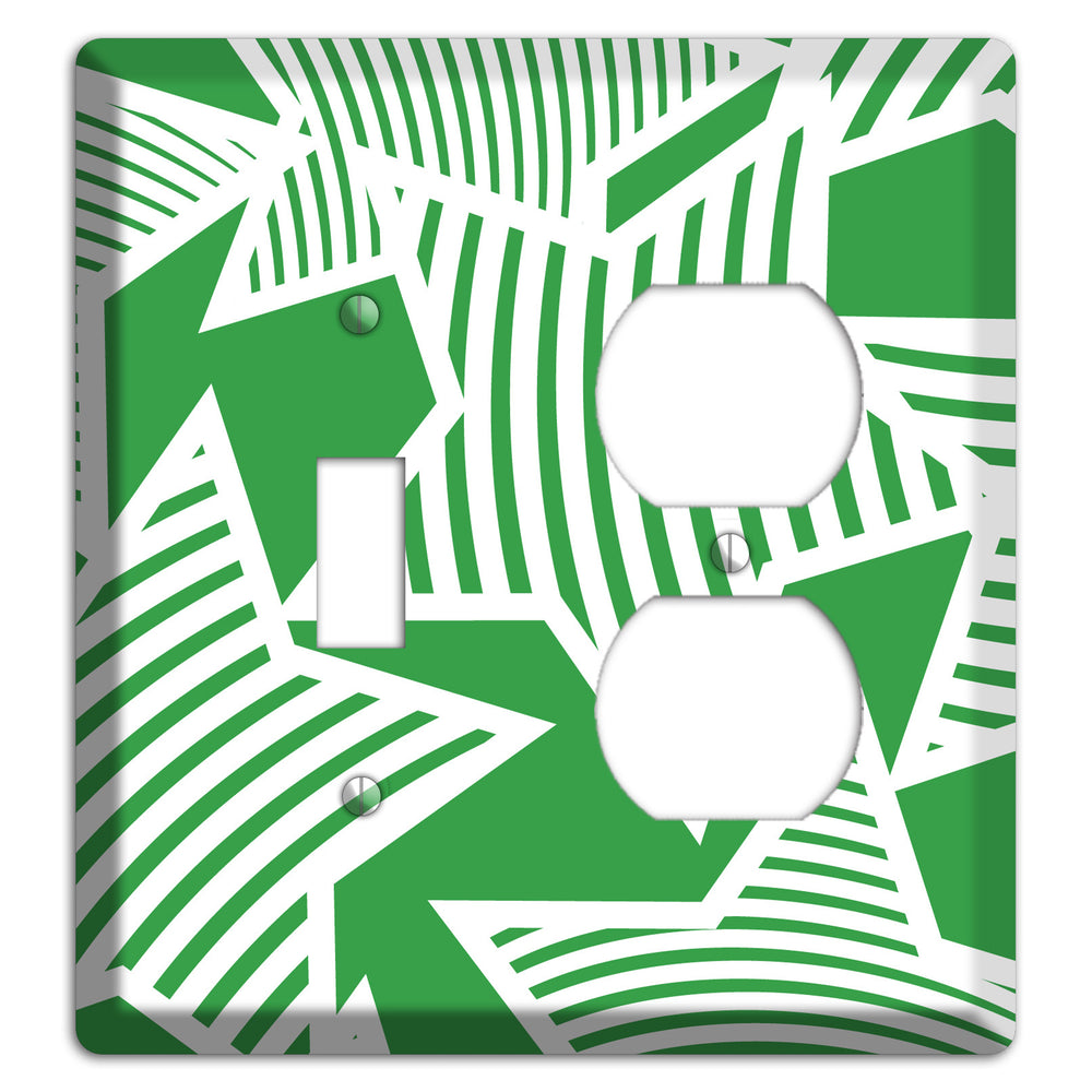 Green with Large White Stars Toggle / Duplex Wallplate
