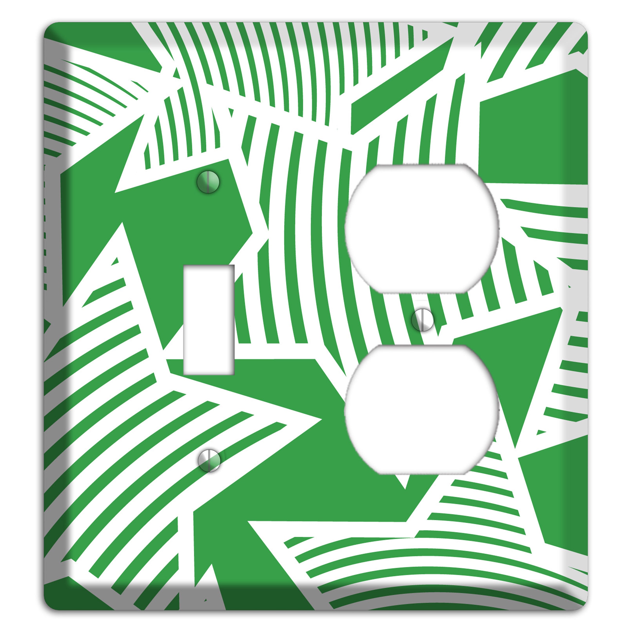 Green with Large White Stars Toggle / Duplex Wallplate
