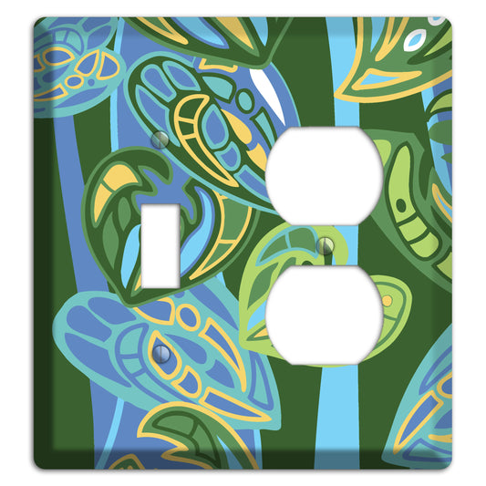 Pacific Blue and Green Toggle / Duplex Wallplate