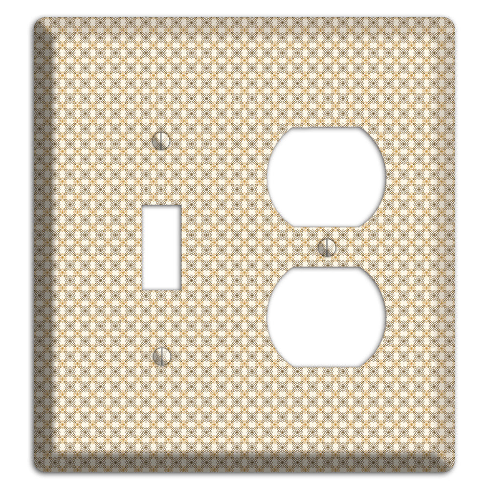 Multi Beige Tiled Arabesque Toggle / Duplex Wallplate
