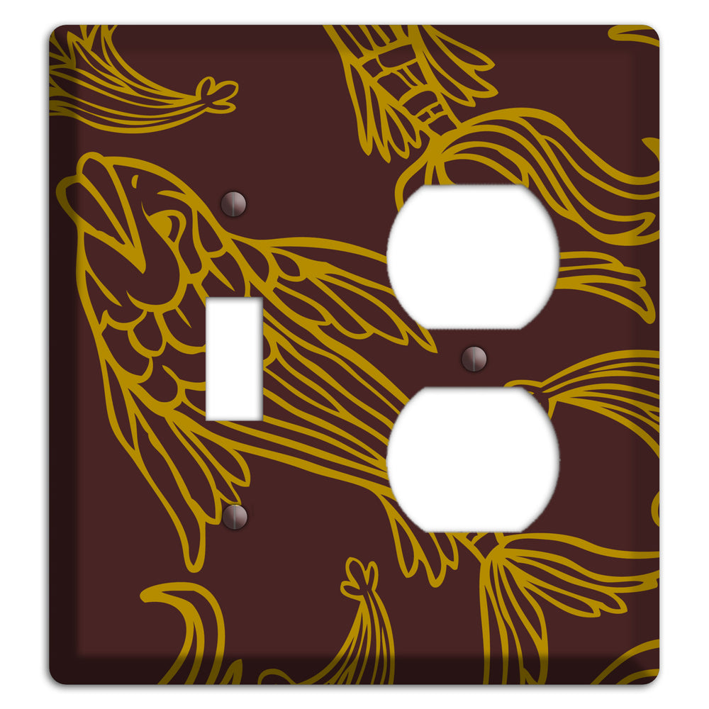Brown and Beige Koi Toggle / Duplex Wallplate