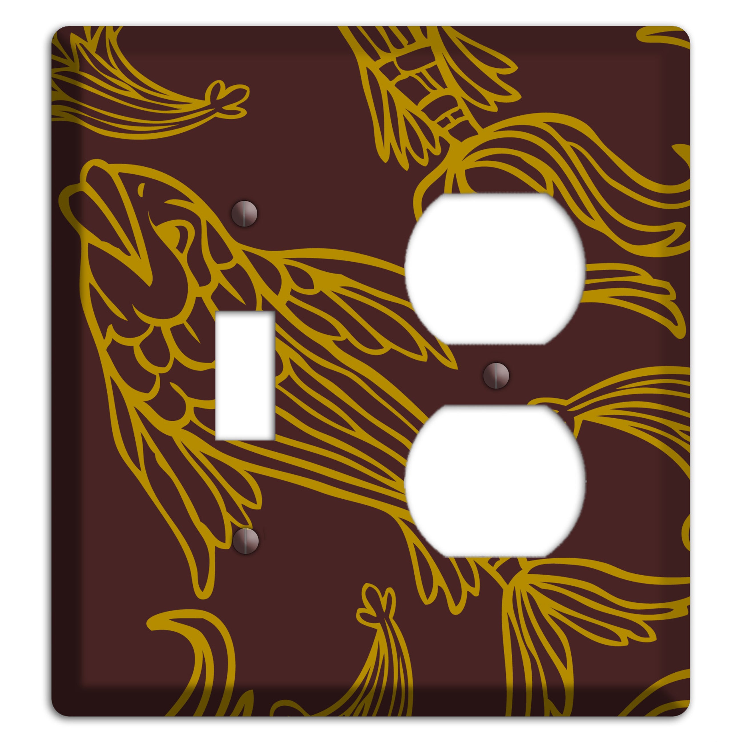 Brown and Beige Koi Toggle / Duplex Wallplate