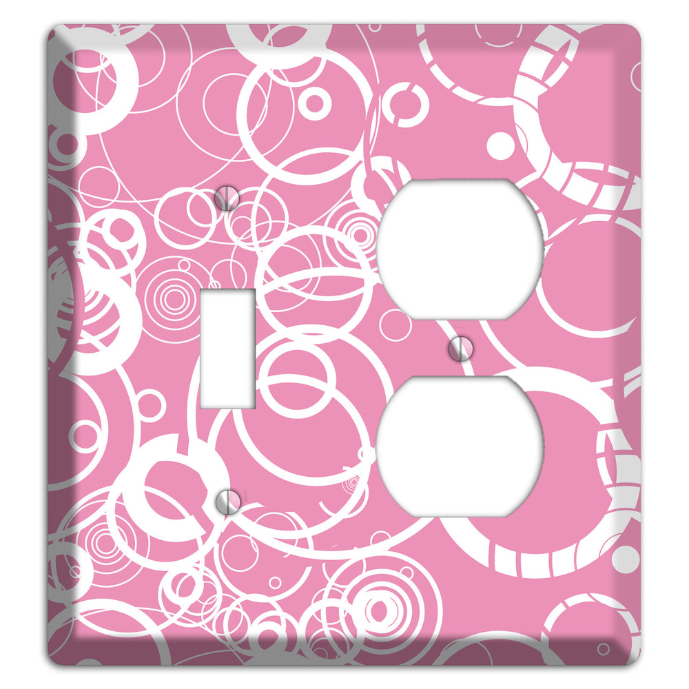 Light Pink Circles Toggle / Duplex Wallplate