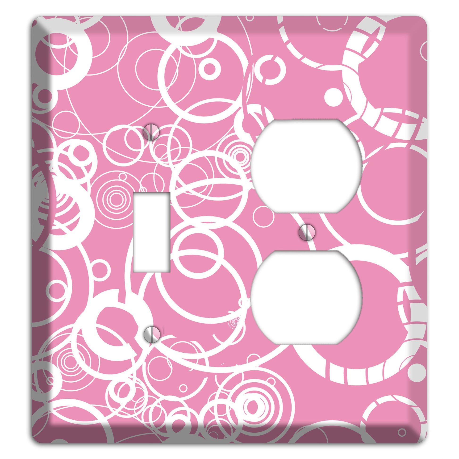Light Pink Circles Toggle / Duplex Wallplate
