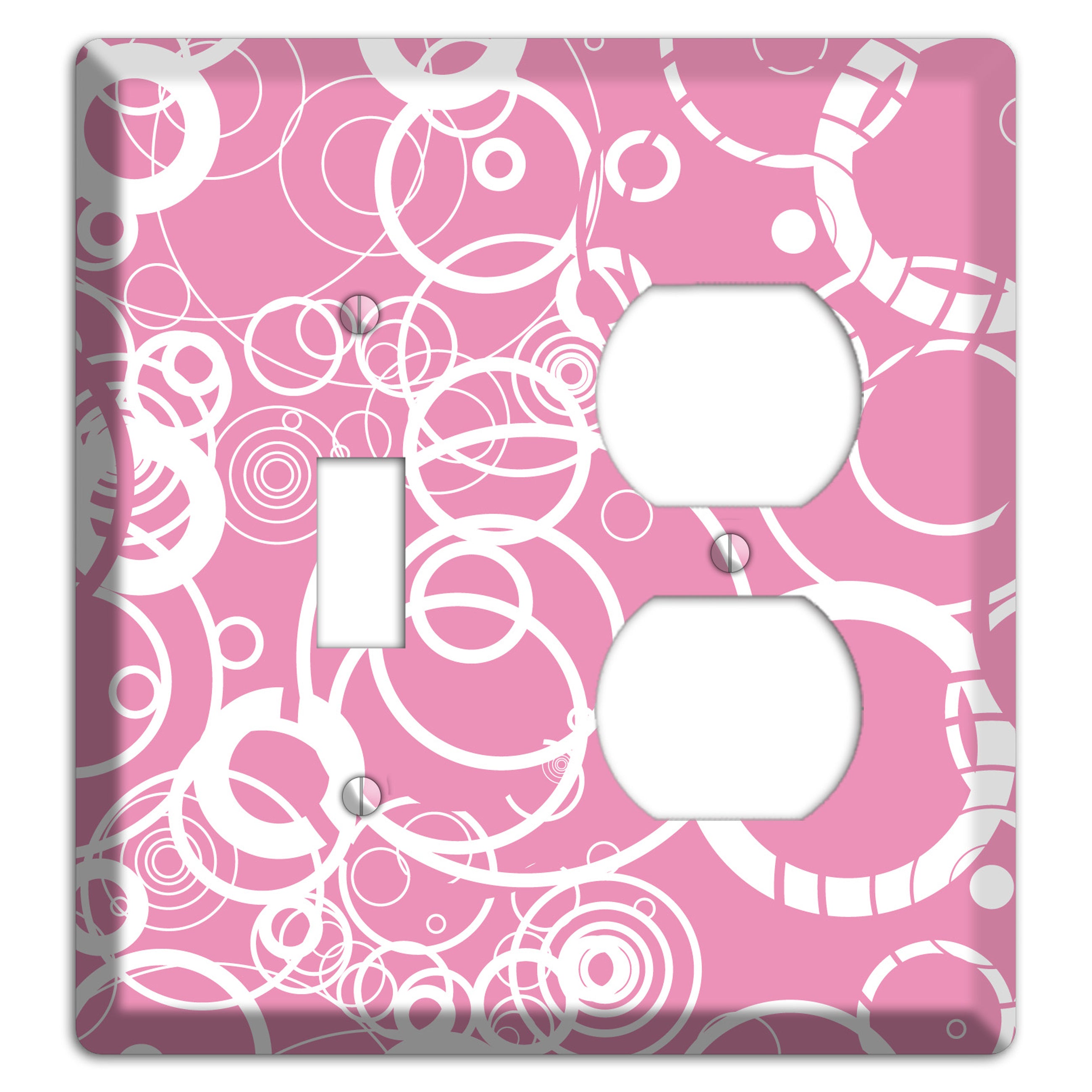 Light Pink Circles Toggle / Duplex Wallplate