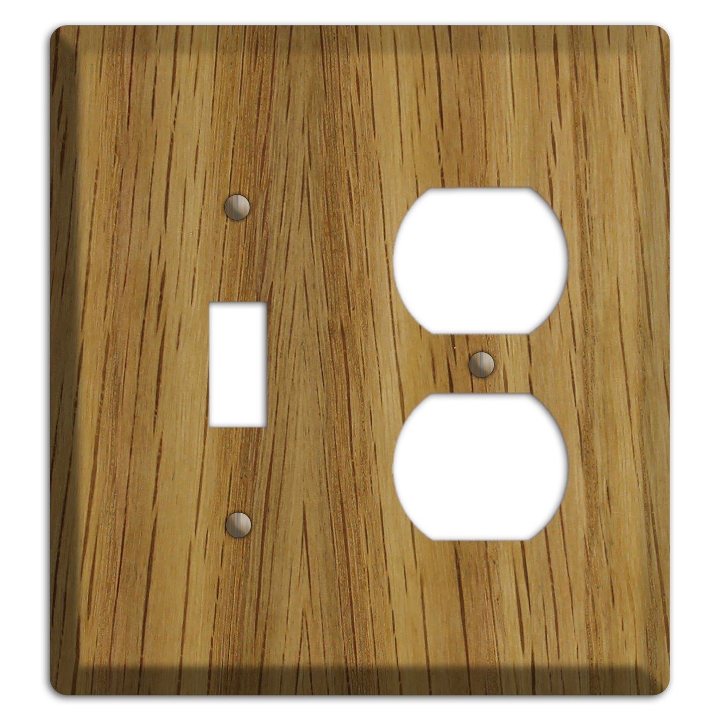 Unfinished White Oak Wood Toggle / Duplex Outlet Cover Plate