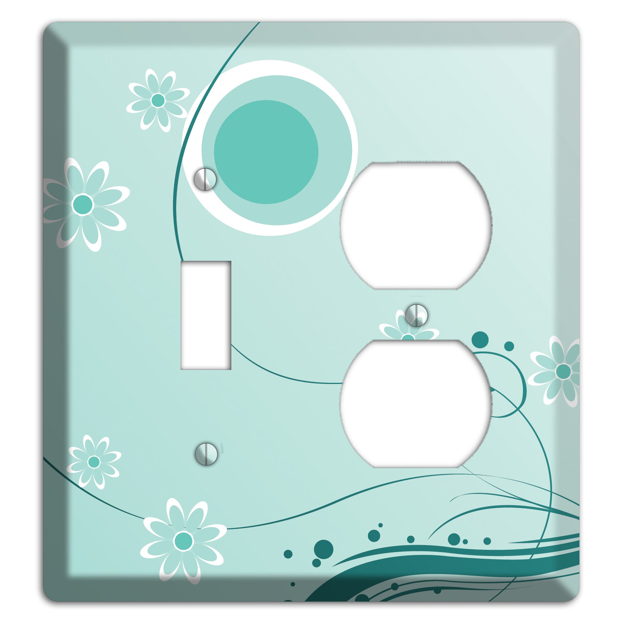 Light Green Floral Toggle / Duplex Wallplate