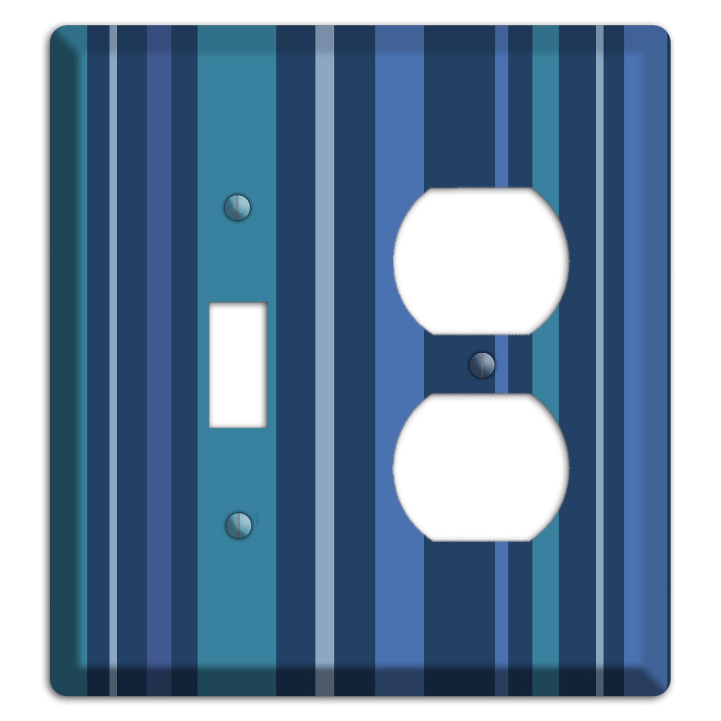Multi Blue Vertical Stripes Toggle / Duplex Wallplate