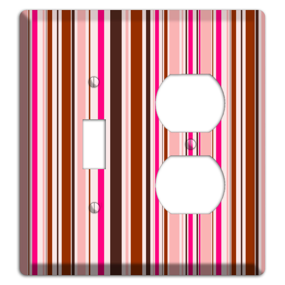 Pink Stripes Toggle / Duplex Wallplate