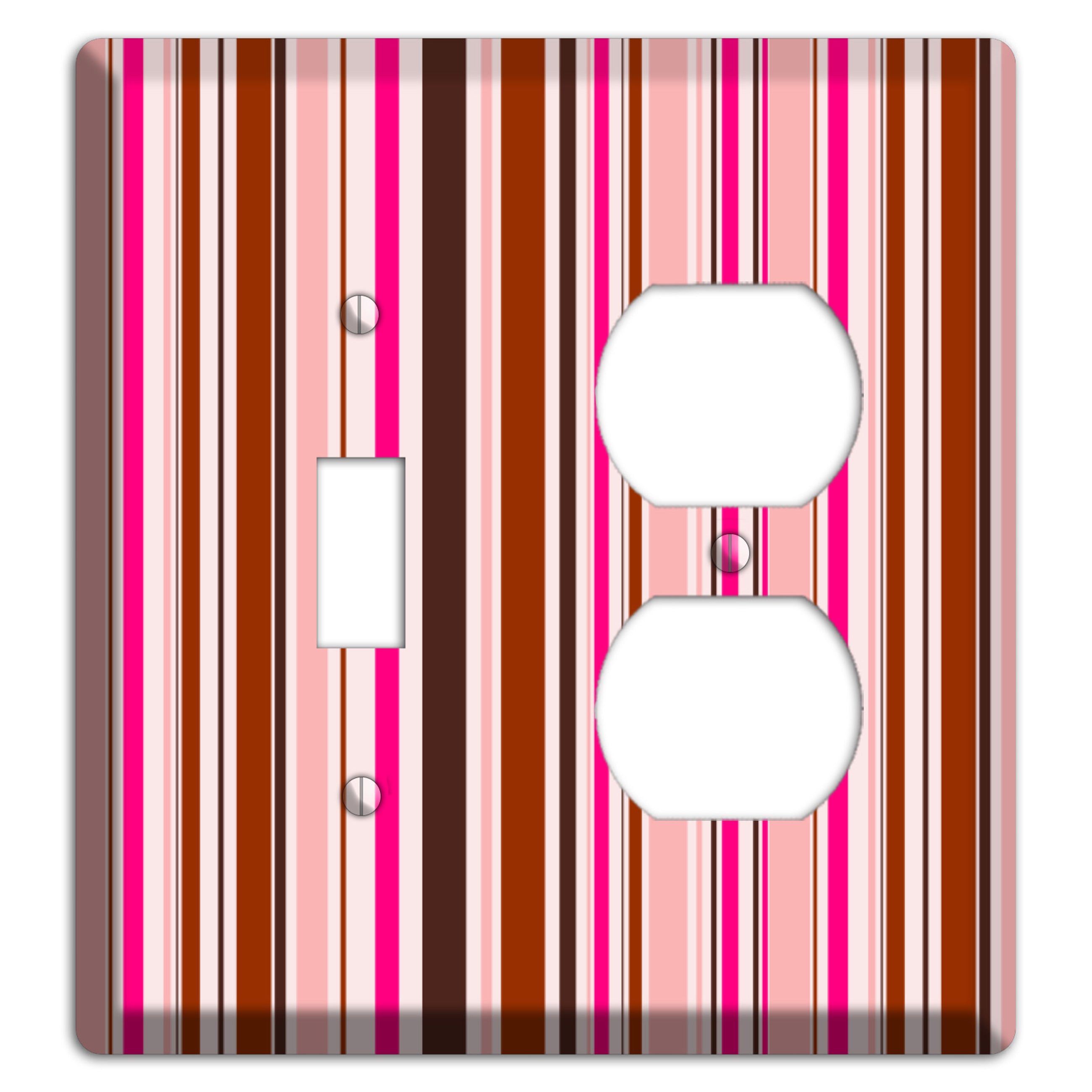 Pink Stripes Toggle / Duplex Wallplate