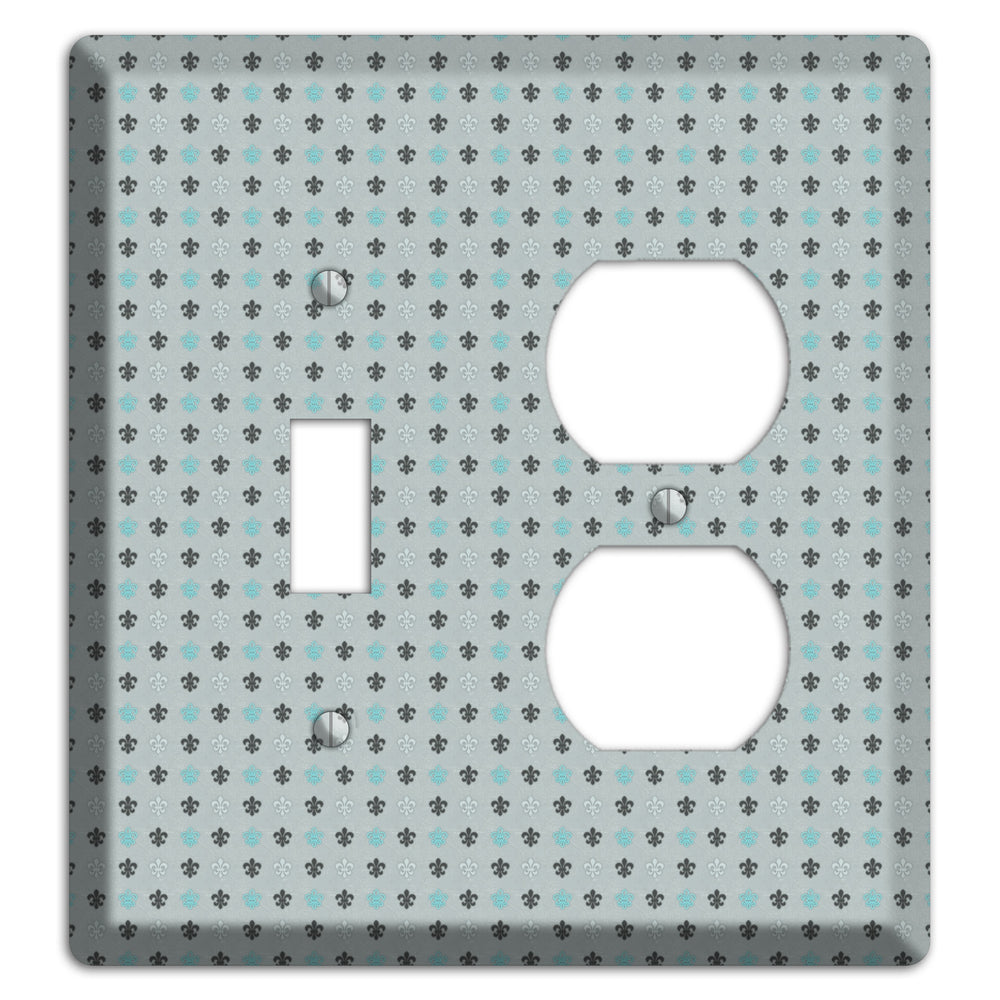 Dusty Blue with Fleur de Lis Toggle / Duplex Wallplate