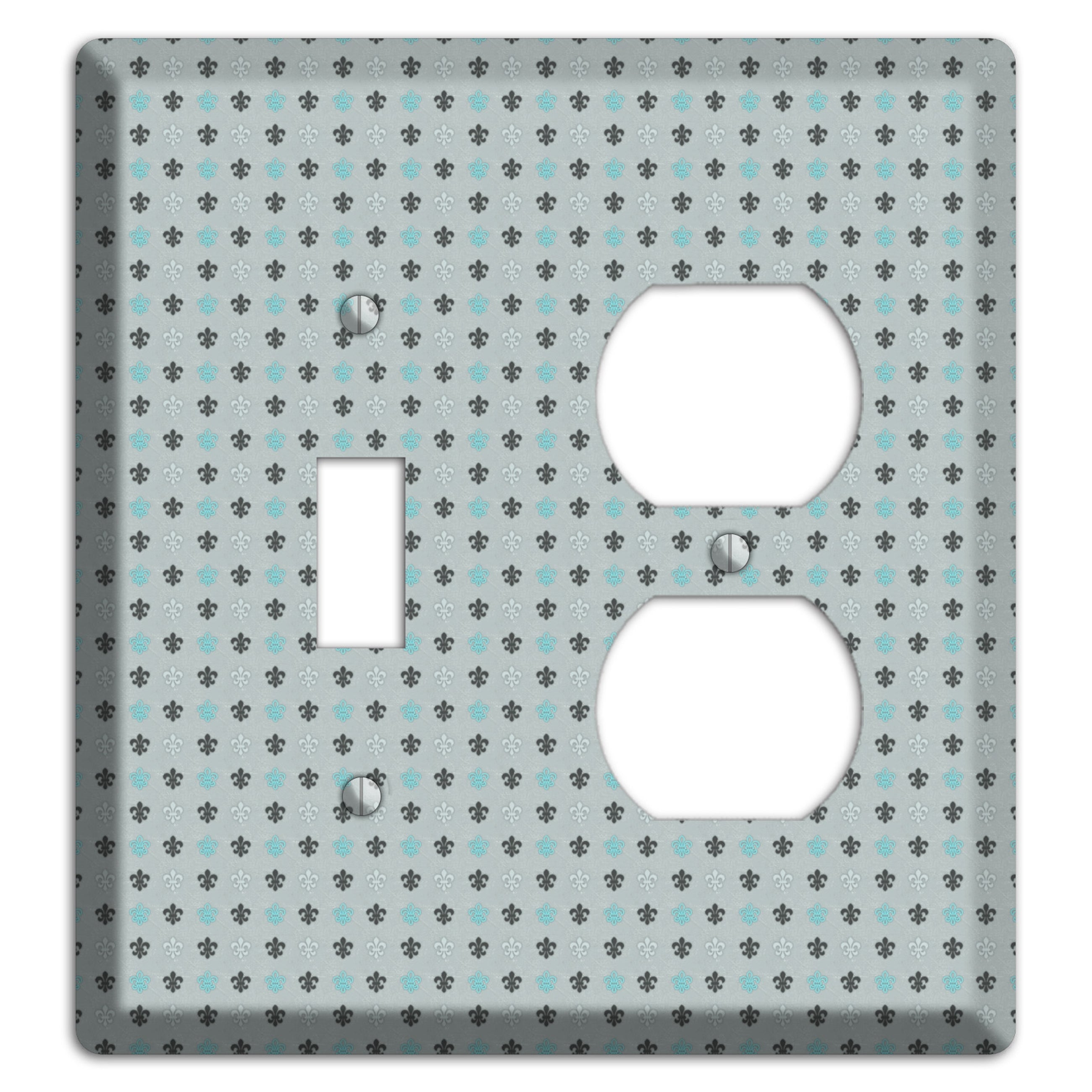Dusty Blue with Fleur de Lis Toggle / Duplex Wallplate