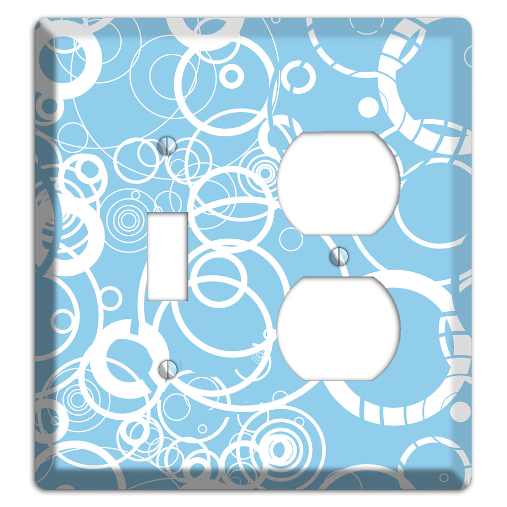 Light Blue Circles Toggle / Duplex Wallplate