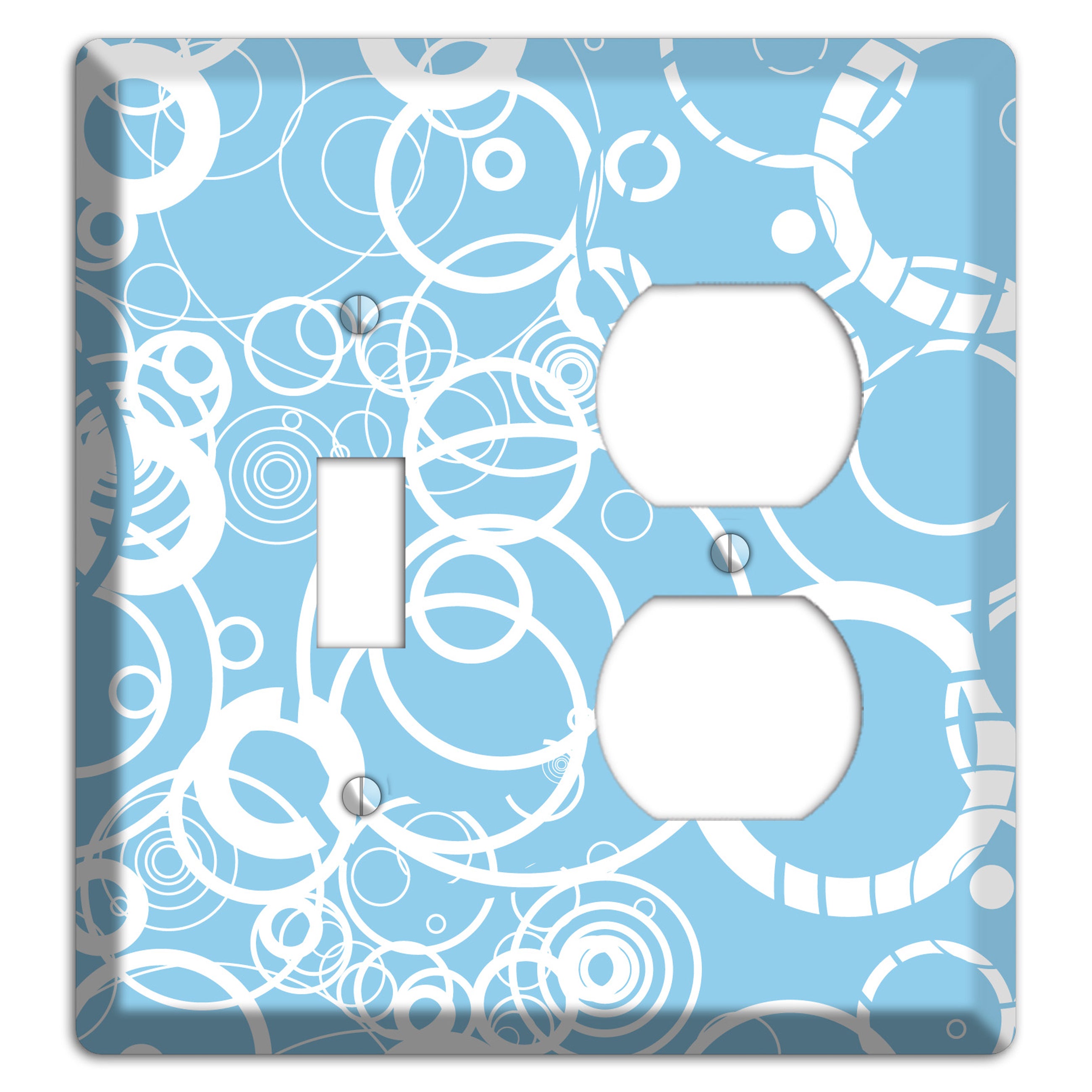 Light Blue Circles Toggle / Duplex Wallplate