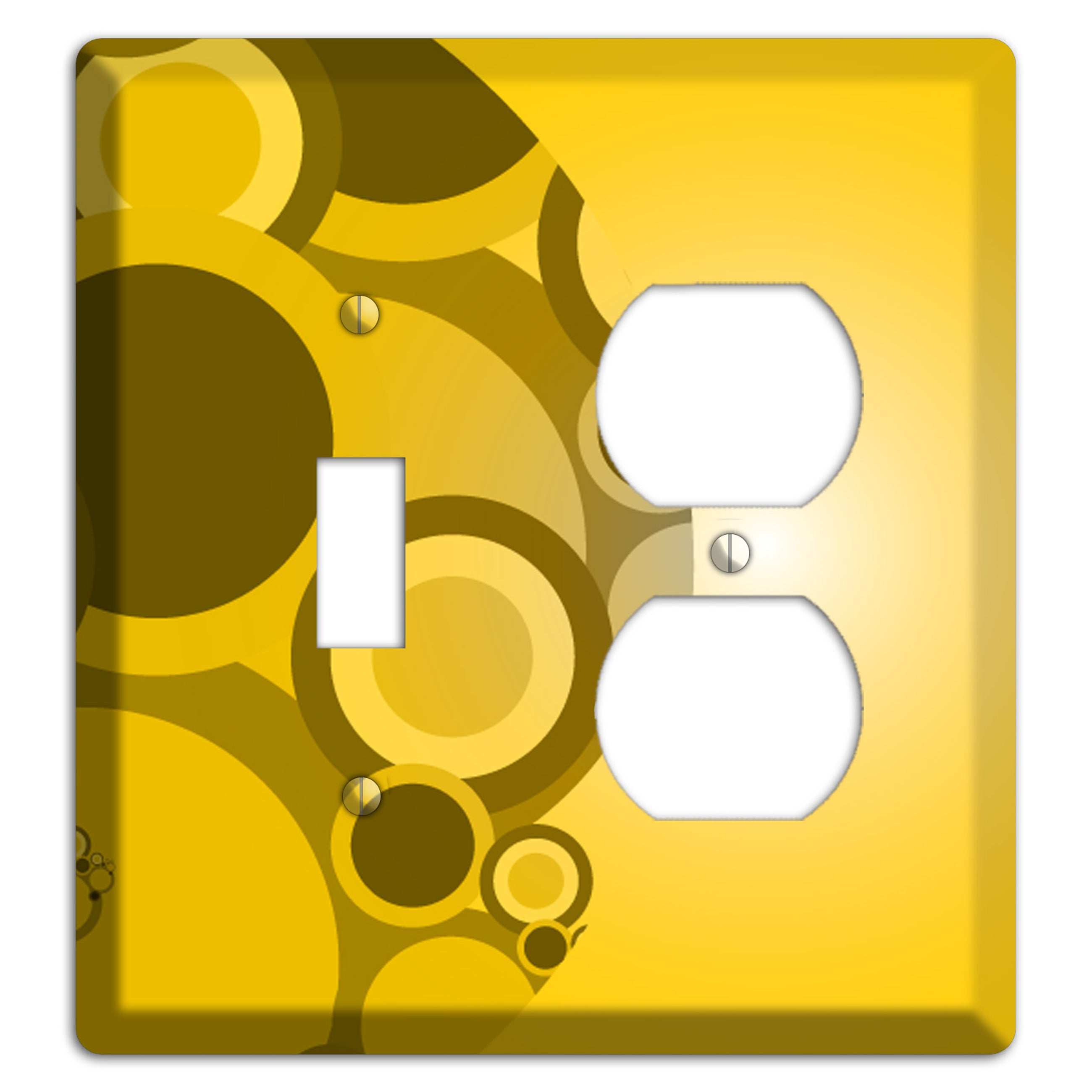 Mustard Yellow Circles Toggle / Duplex Wallplate