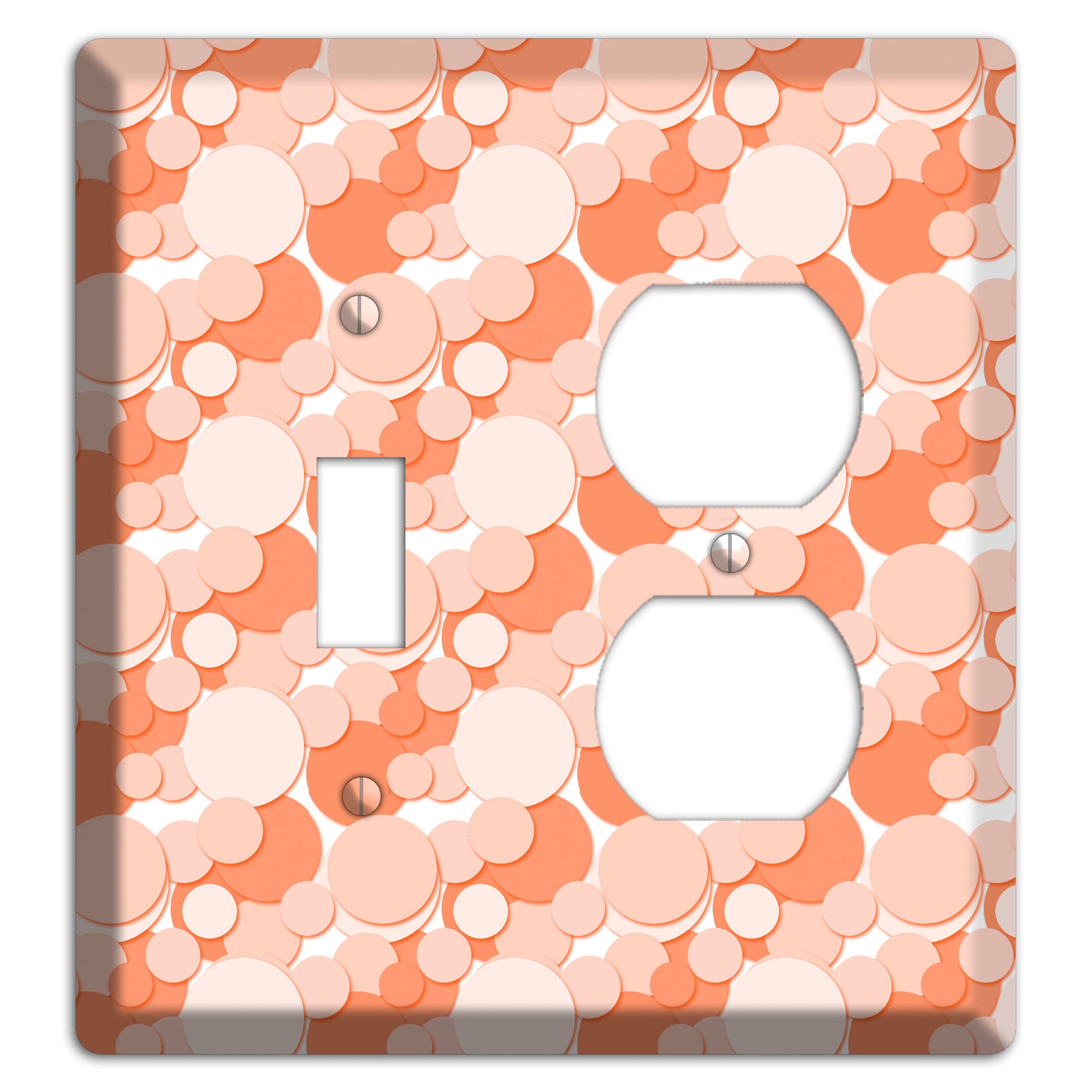 Multi Coral Bubble Dots Toggle / Duplex Wallplate