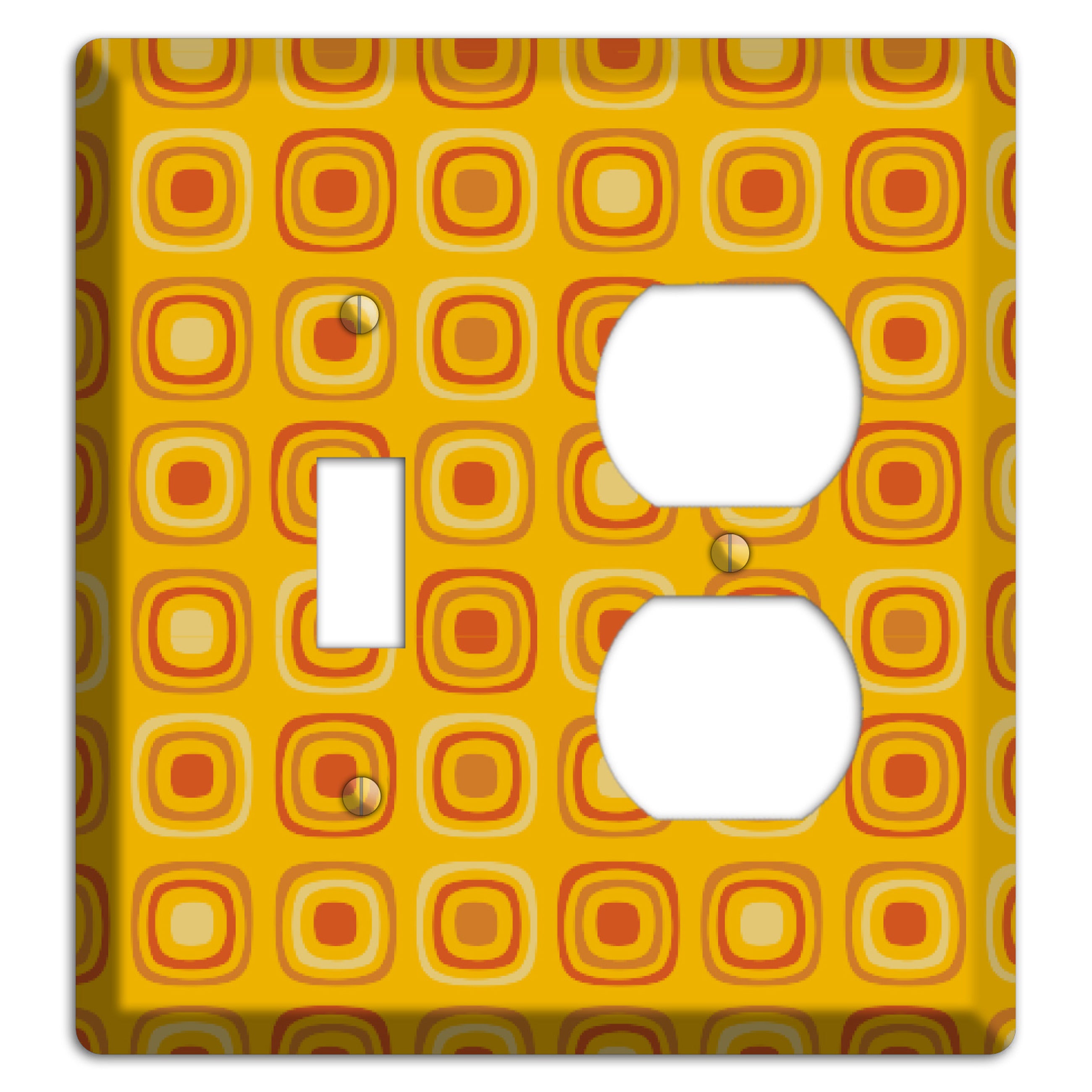 Multi Orange Red Retro Squares Toggle / Duplex Wallplate