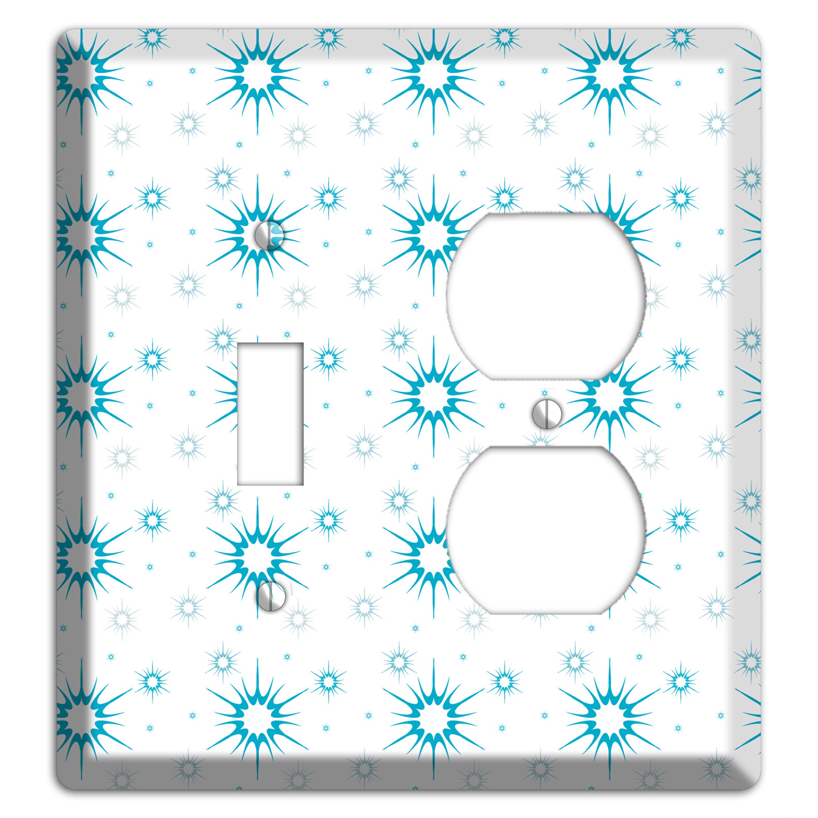 Blue Retro Burst Toggle / Duplex Wallplate