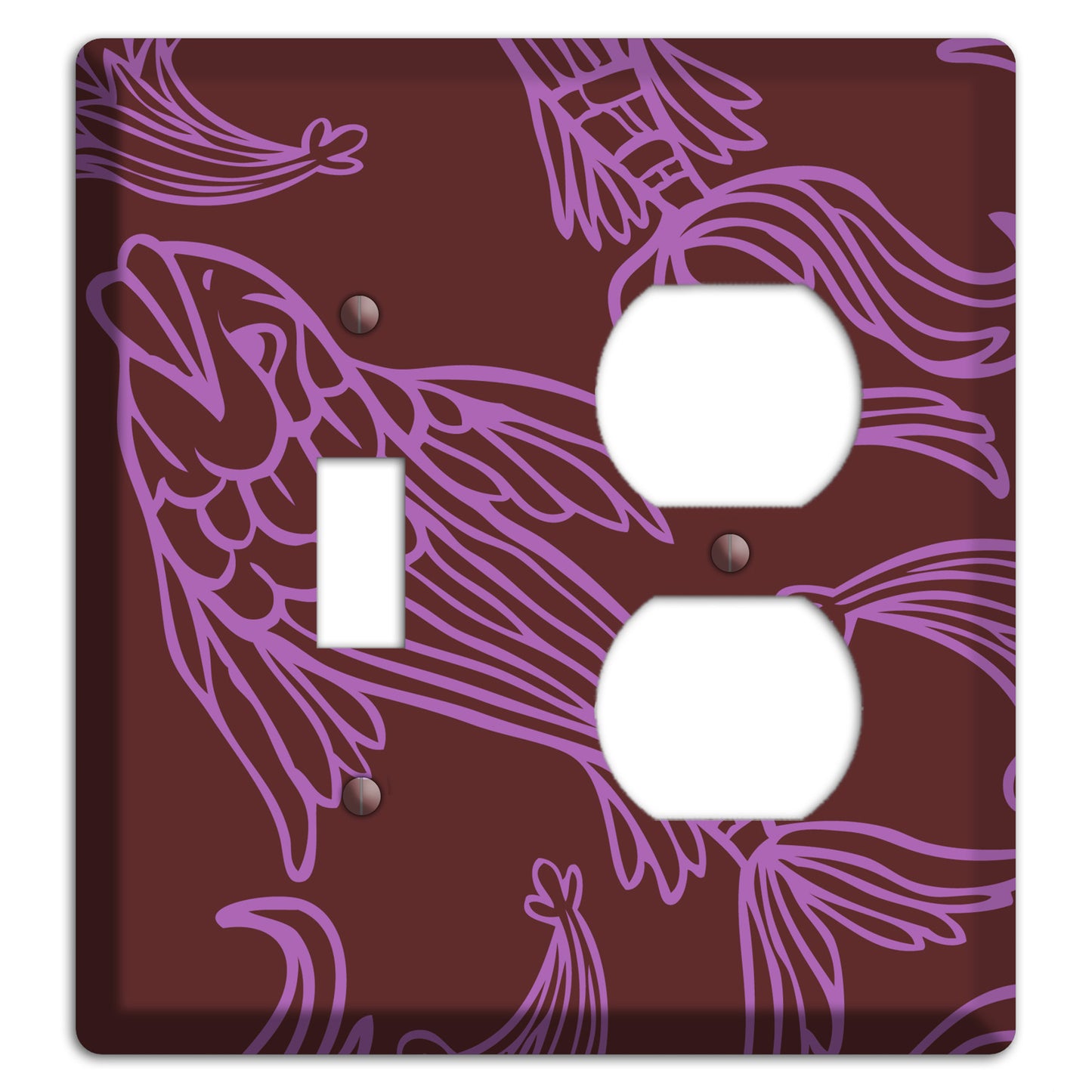 Purple and Pink Koi Toggle / Duplex Wallplate