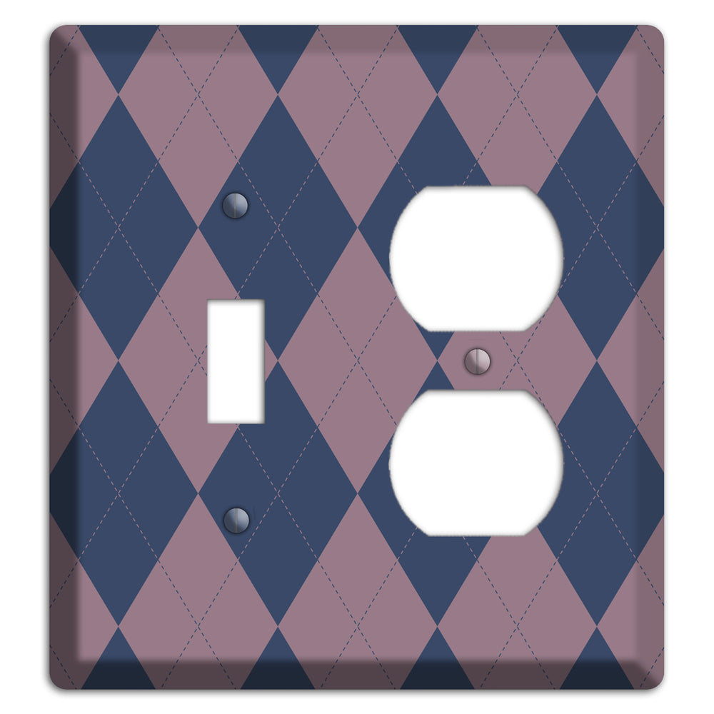 Purple Argyle Toggle / Duplex Wallplate