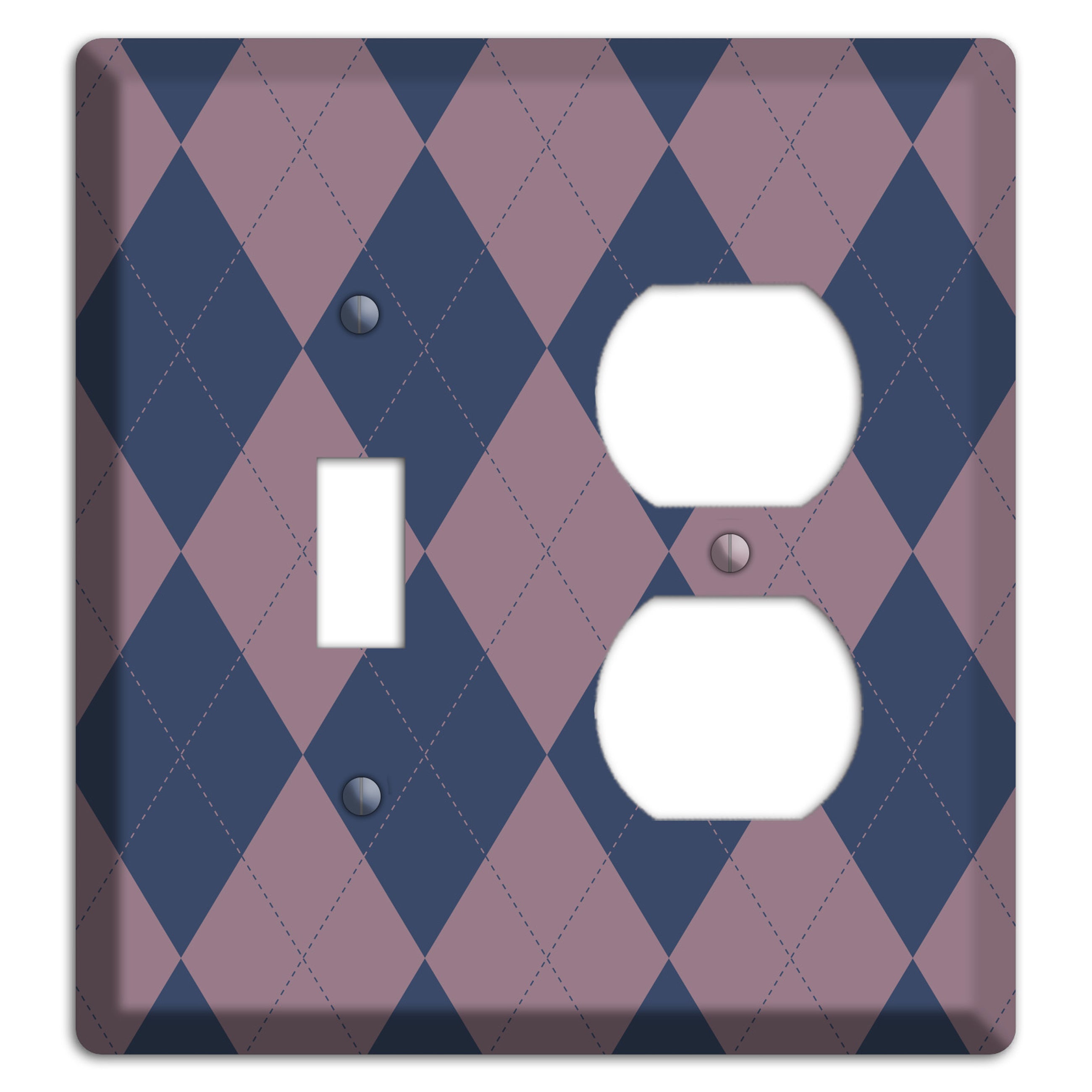 Purple Argyle Toggle / Duplex Wallplate