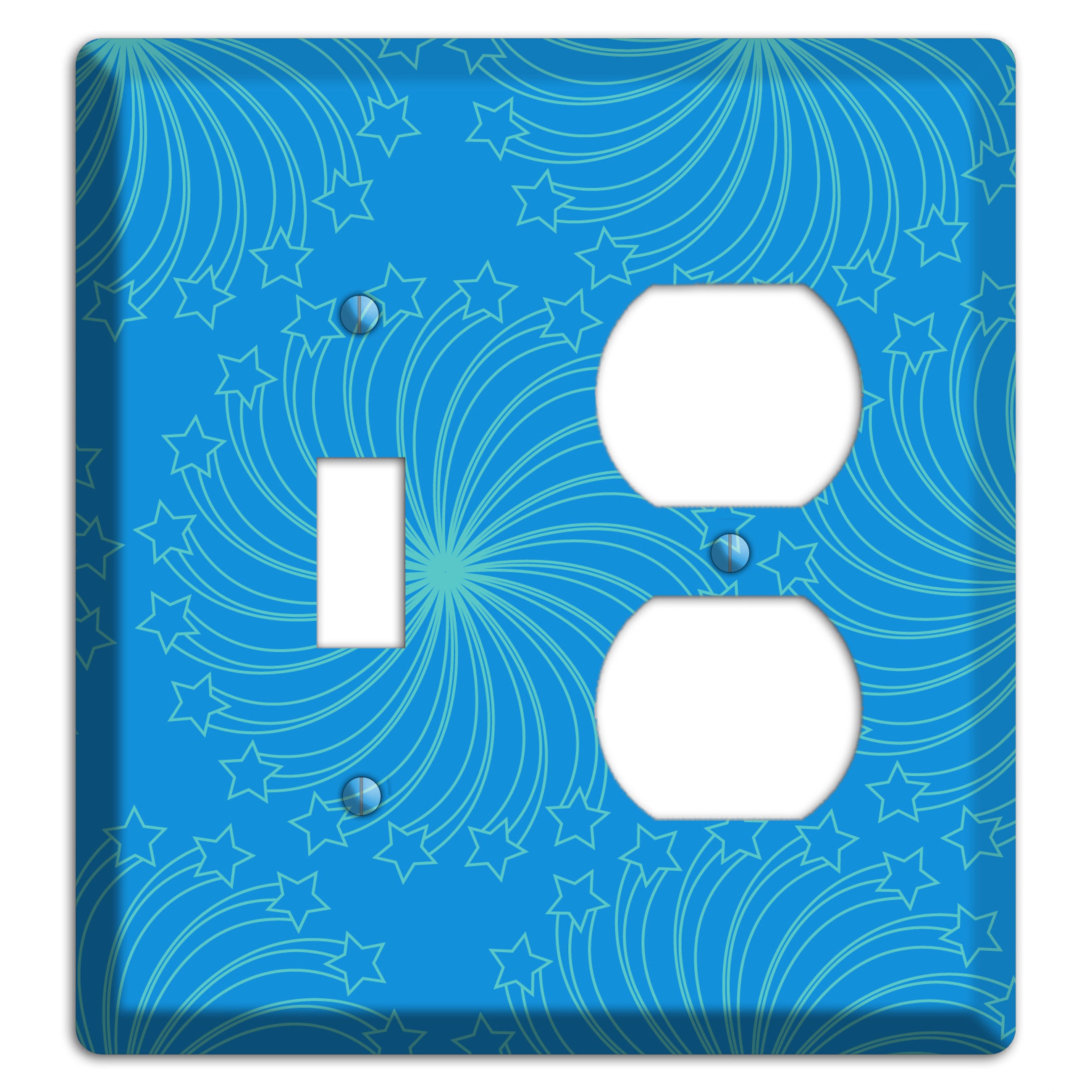 Multi Blue Star Swirl Toggle / Duplex Wallplate
