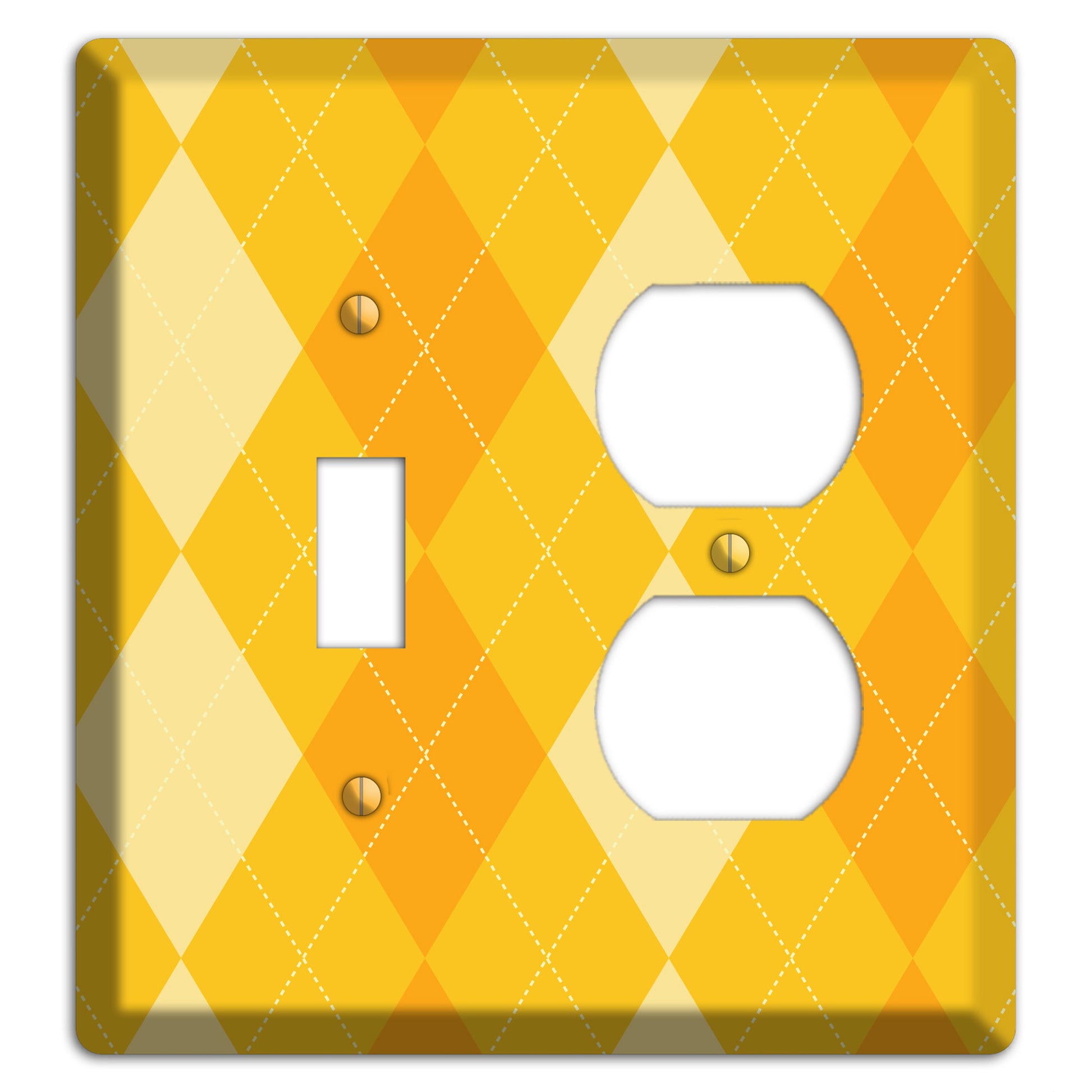 Yellow Argyle Toggle / Duplex Wallplate
