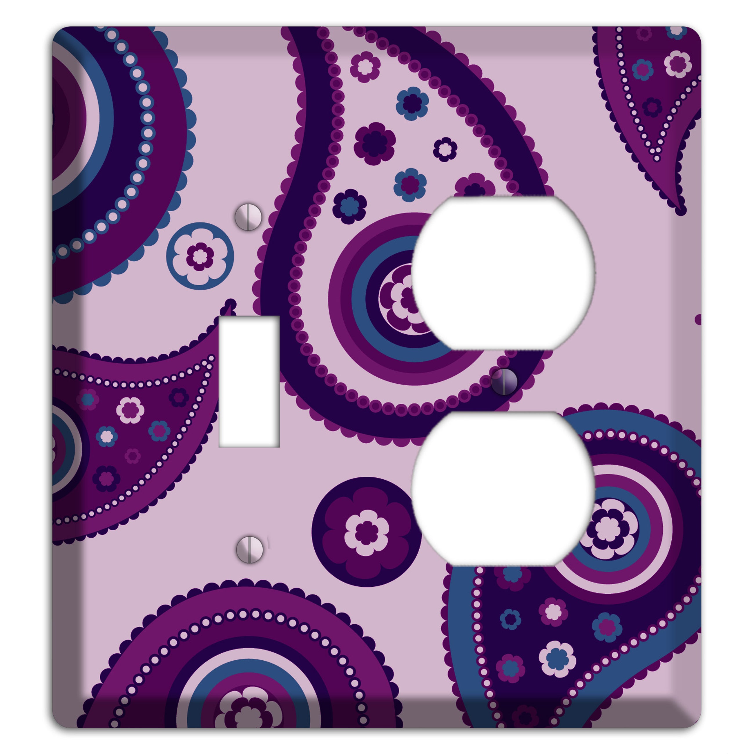 Light Purple Pailsey Toggle / Duplex Wallplate
