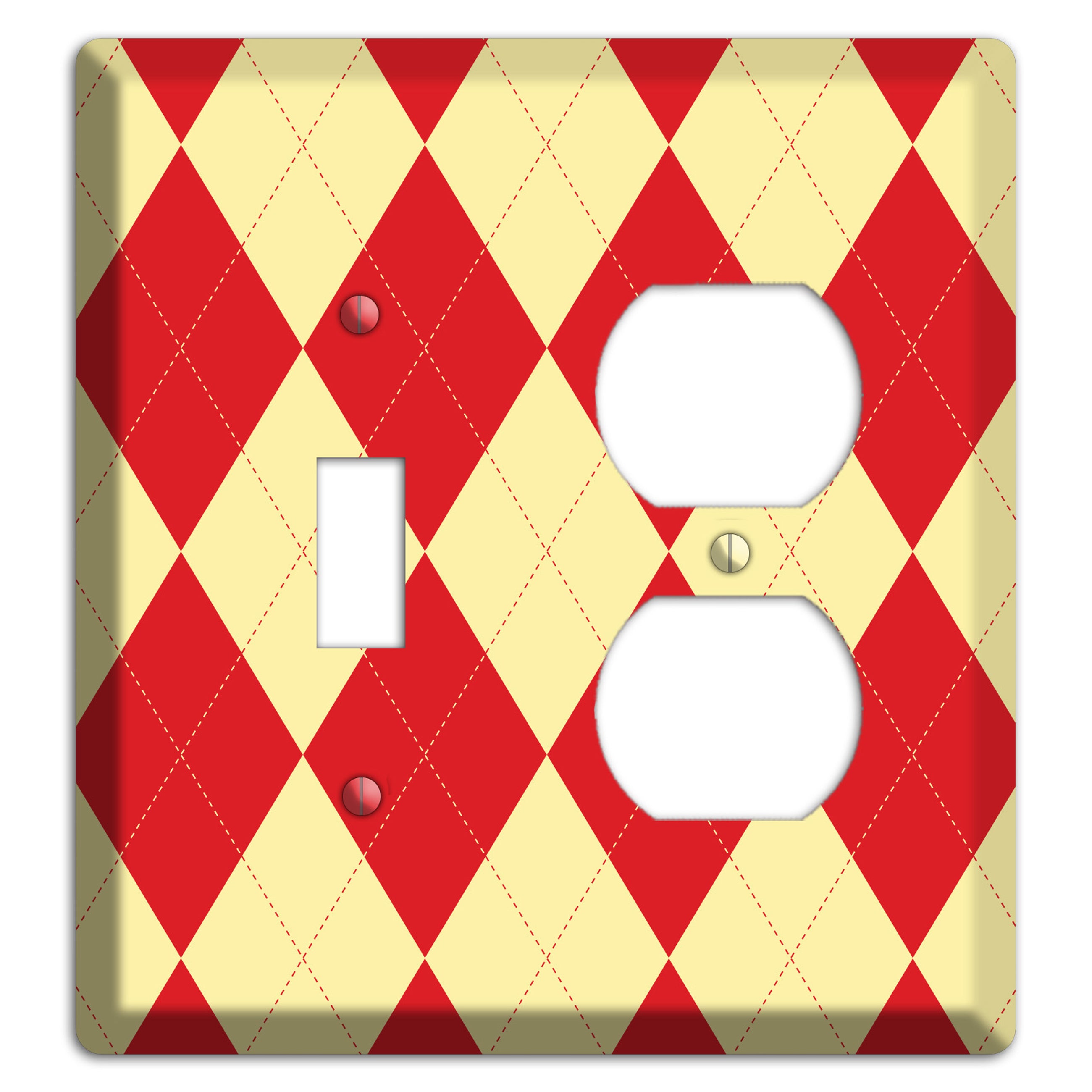 Orange and Yellow Argyle Toggle / Duplex Wallplate