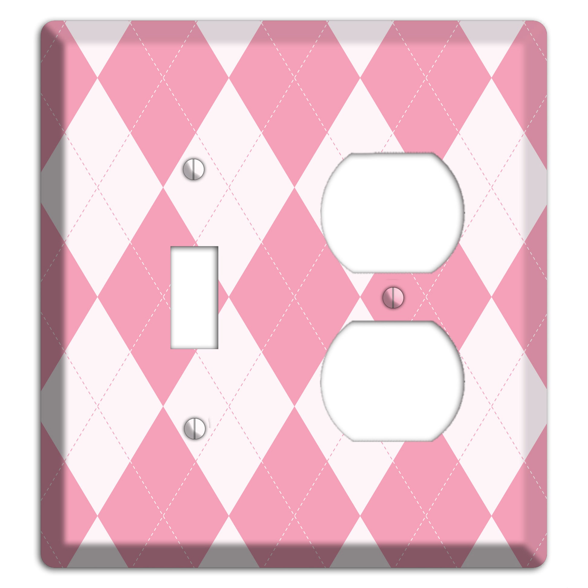Pink Argyle Toggle / Duplex Wallplate