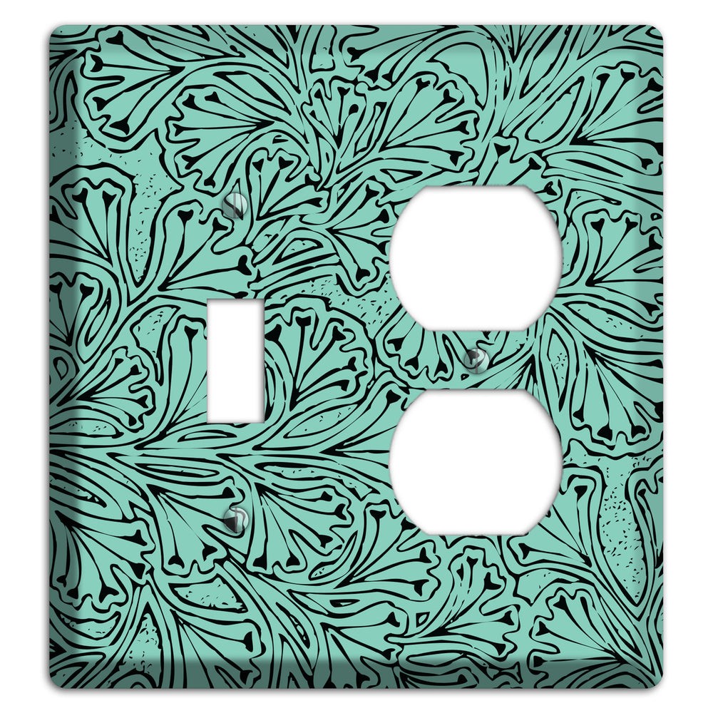 Deco Olive Interlocking Floral Toggle / Duplex Wallplate