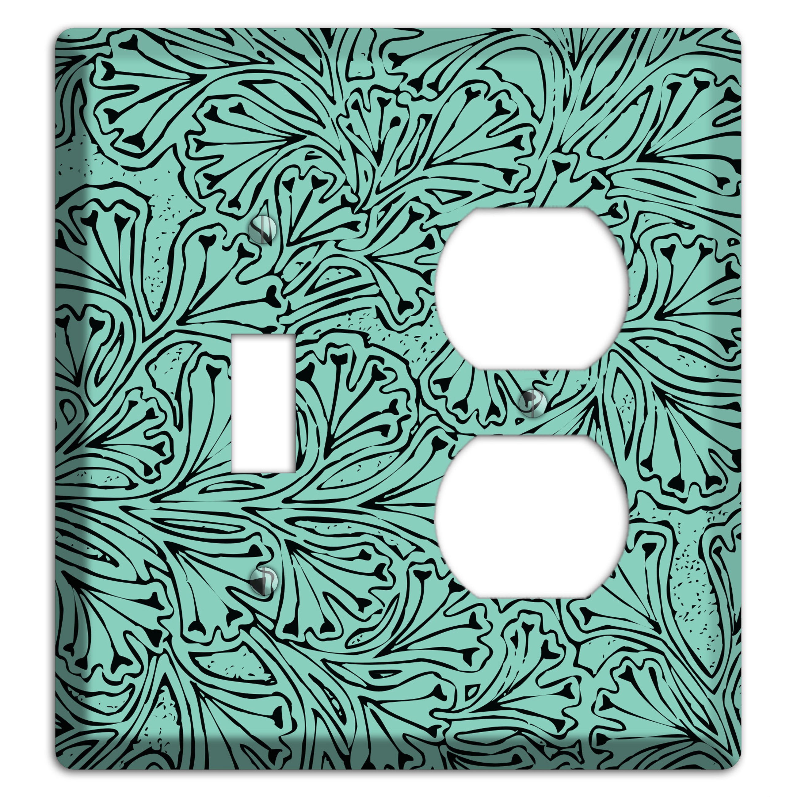 Deco Olive Interlocking Floral Toggle / Duplex Wallplate