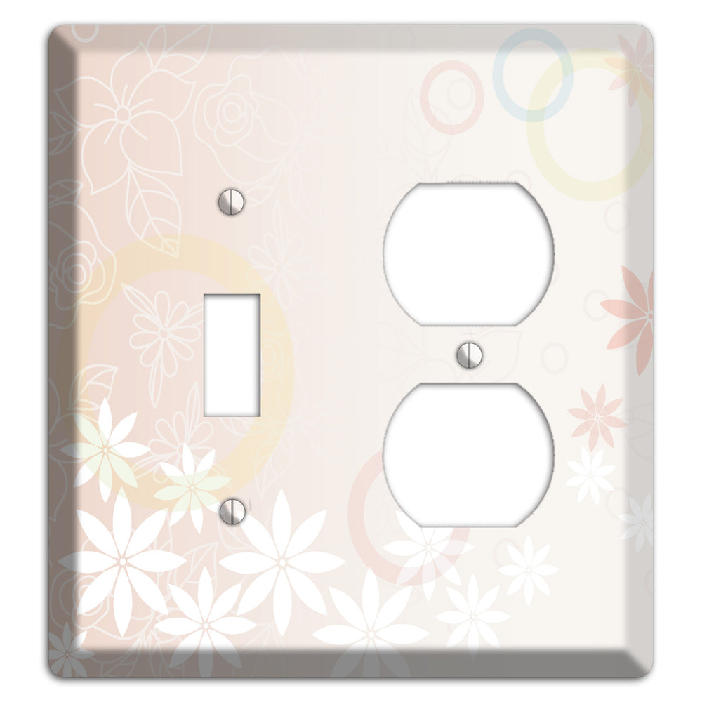 Mauve Floral Toggle / Duplex Wallplate