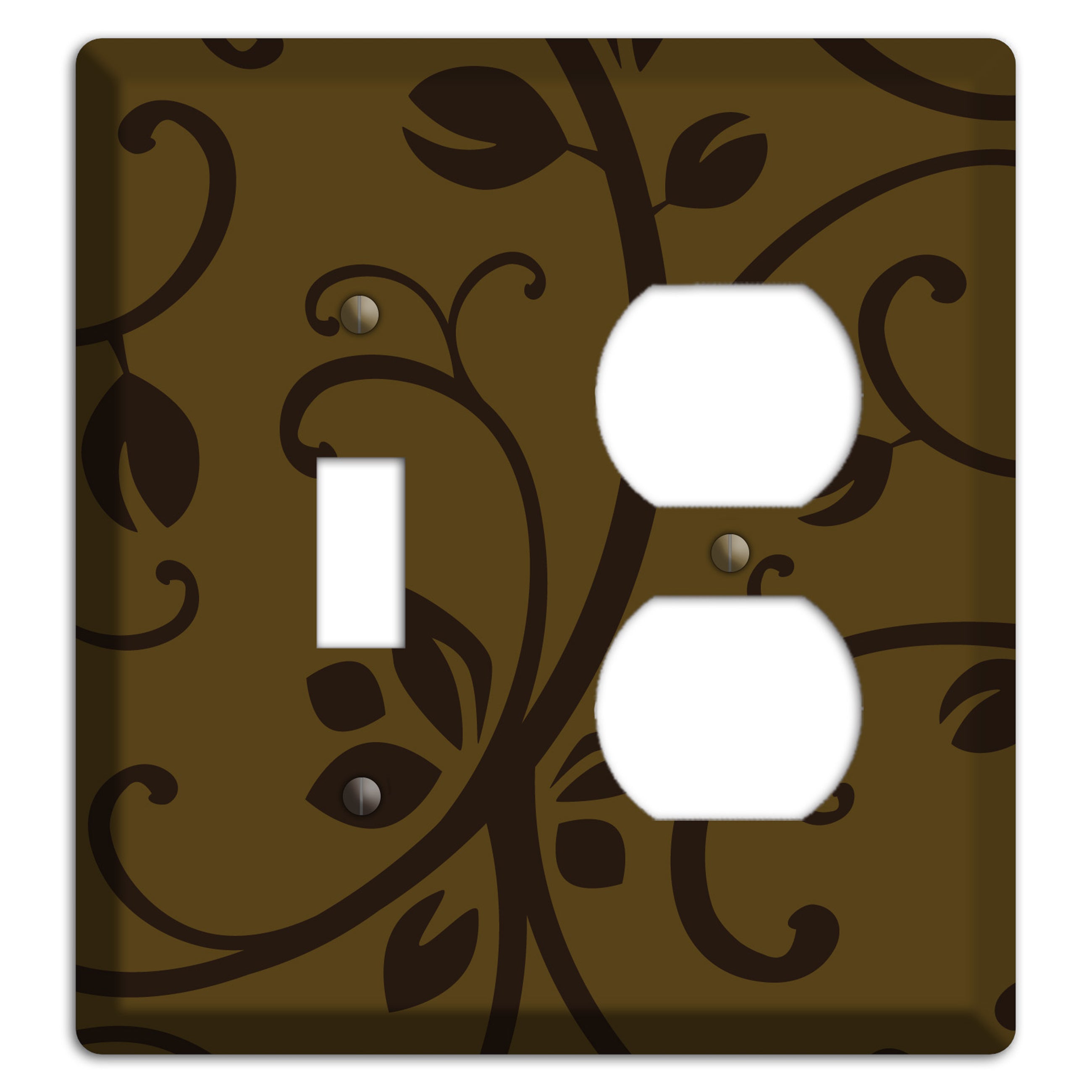 Brown Bud Sprig Toggle / Duplex Wallplate