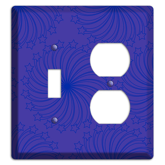 Multi Purple Star Swirl Toggle / Duplex Wallplate