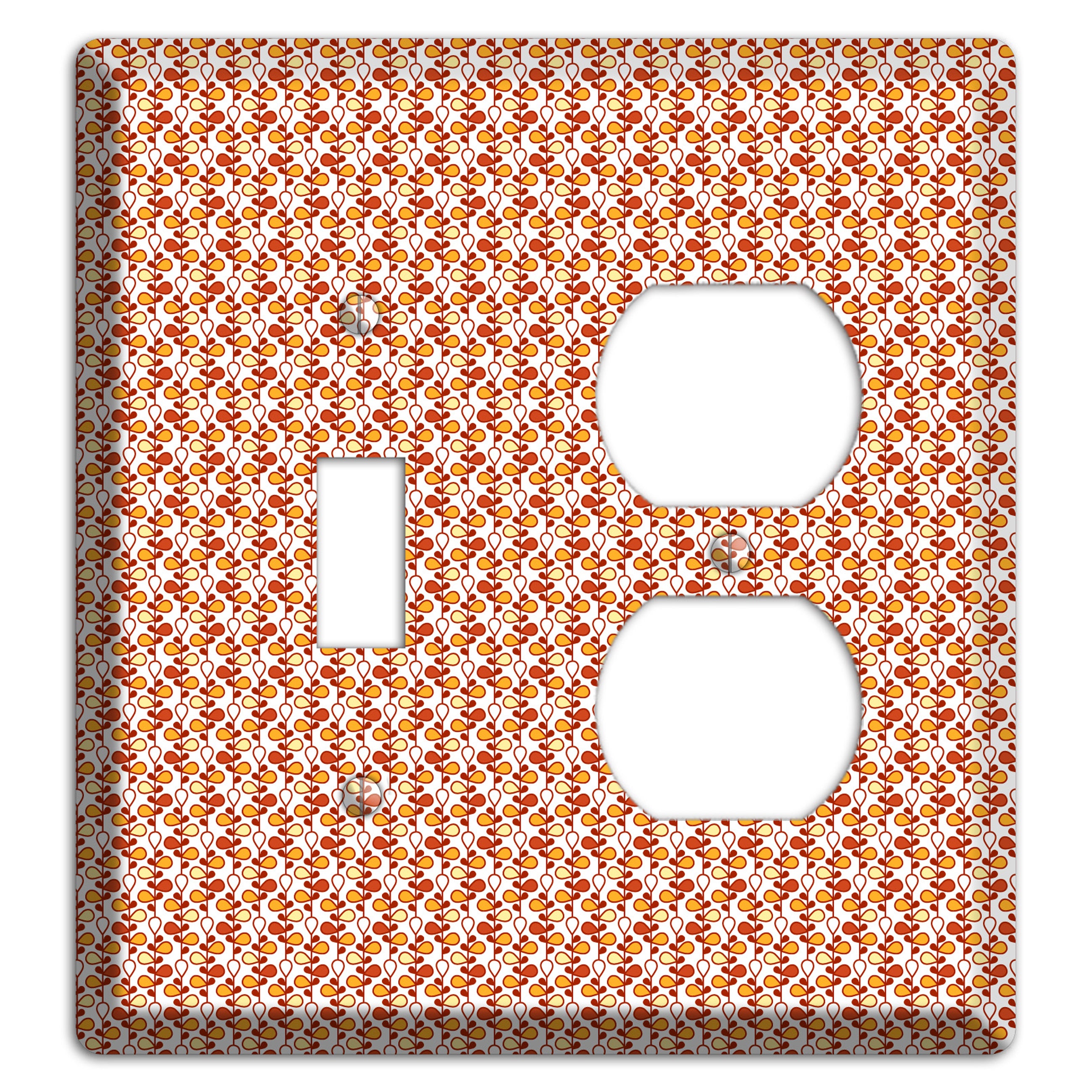 Tiny White Teardrop Vine Toggle / Duplex Wallplate