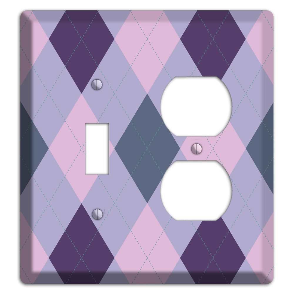 Orange and Tan Argyle Toggle / Duplex Wallplate