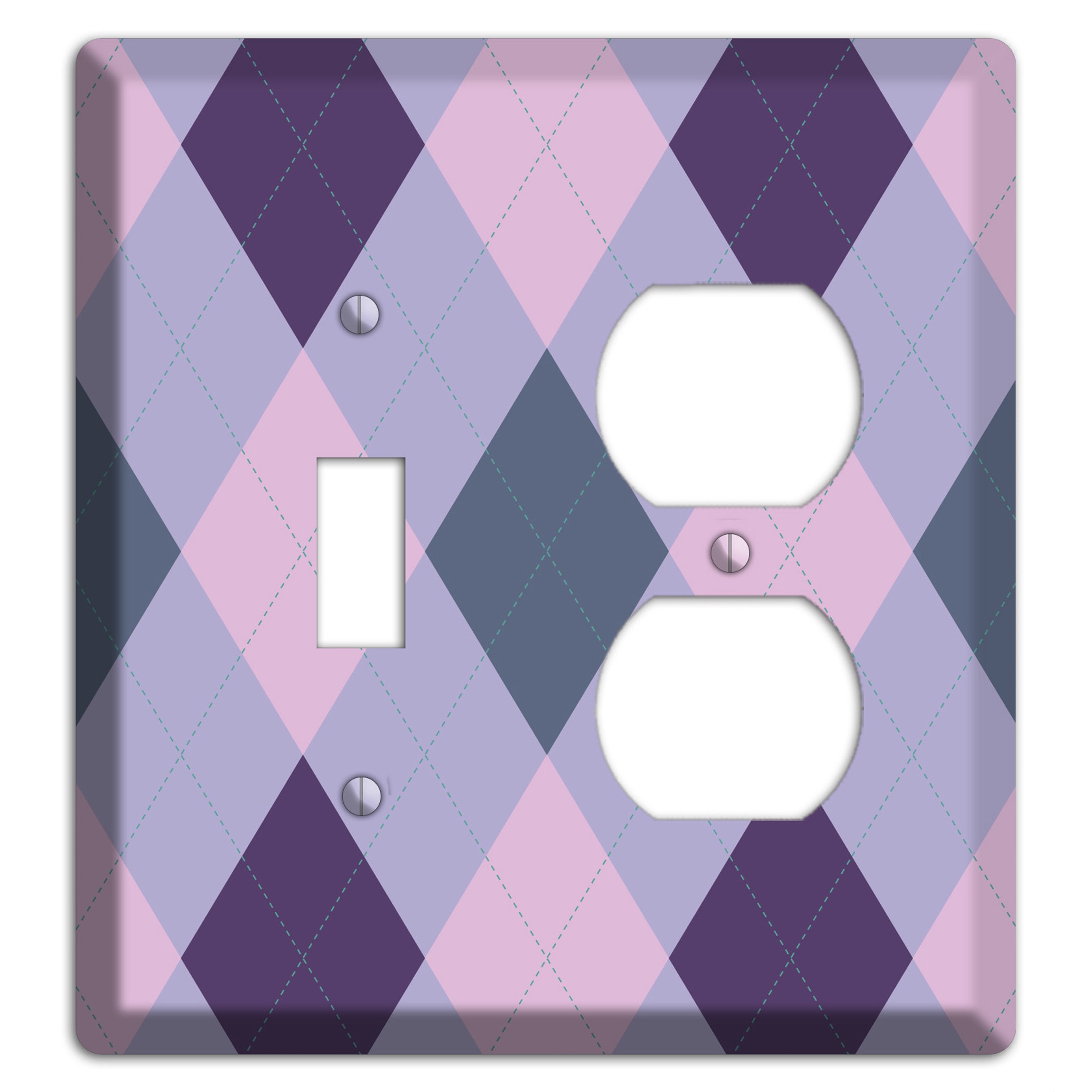 Orange and Tan Argyle Toggle / Duplex Wallplate