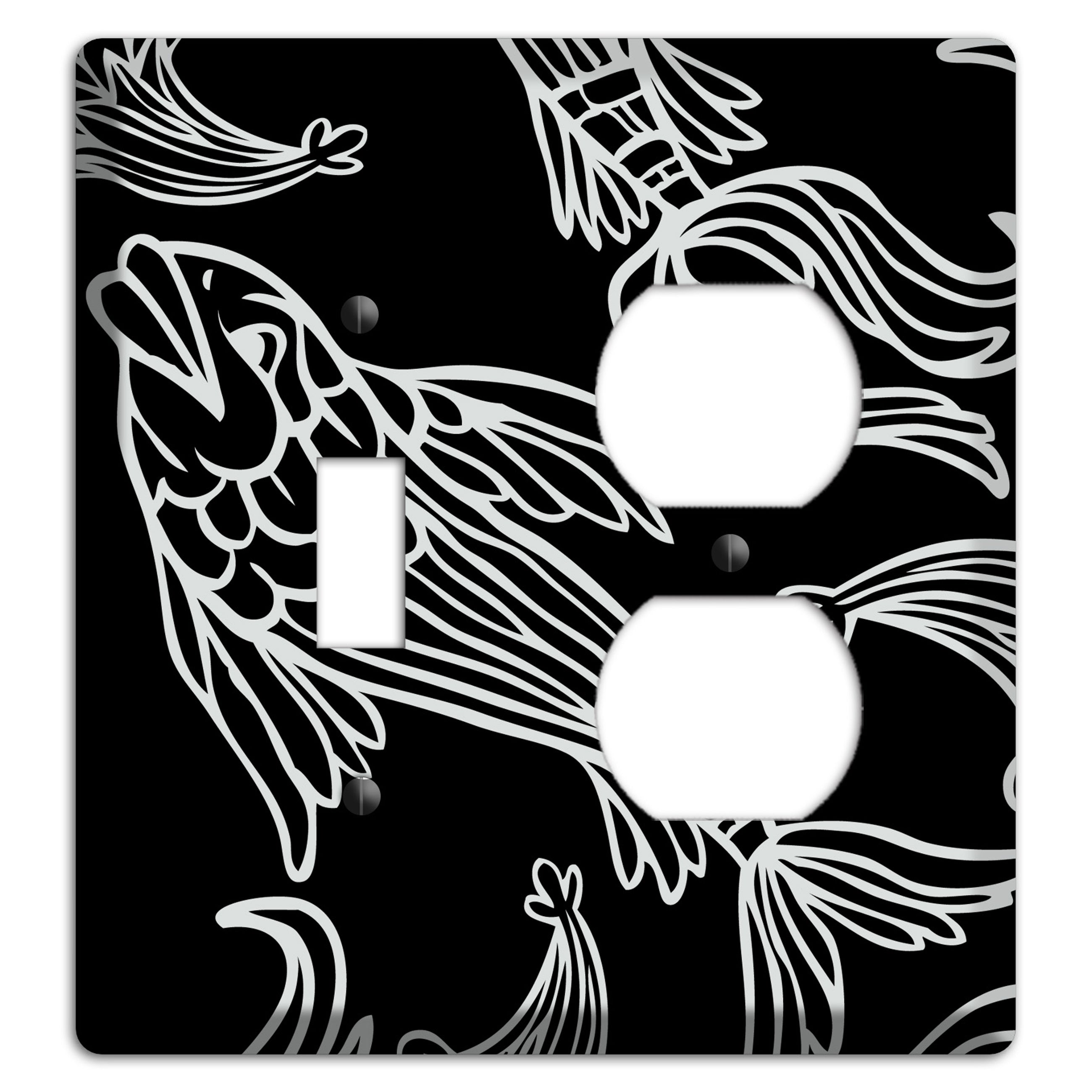 Black and White Koi Toggle / Duplex Wallplate