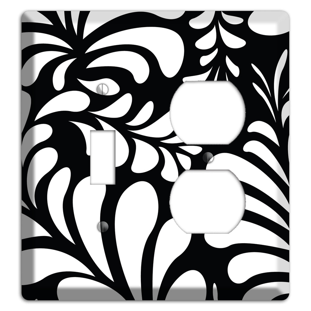Black with White Herati Toggle / Duplex Wallplate