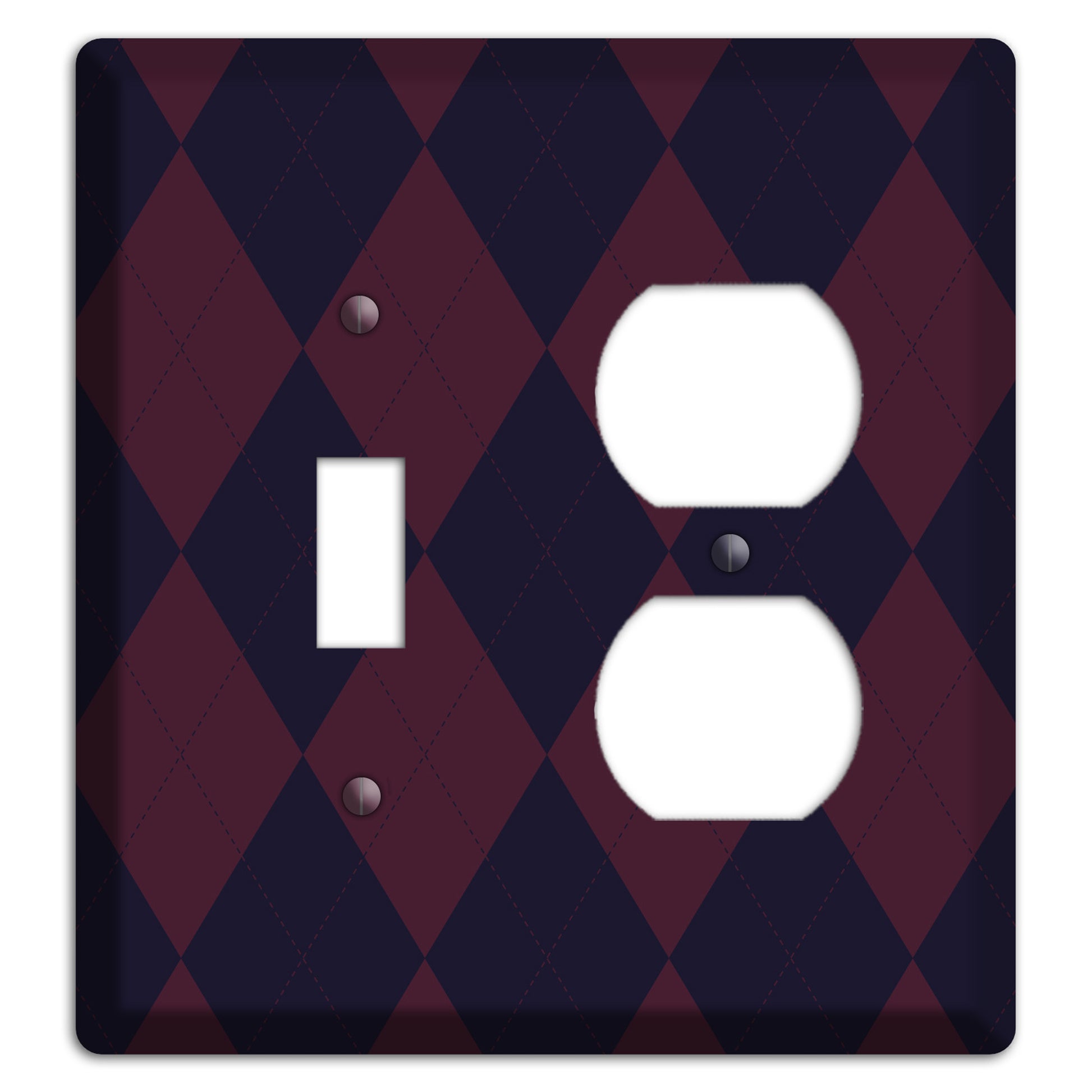 Dark Purple Argyle Toggle / Duplex Wallplate