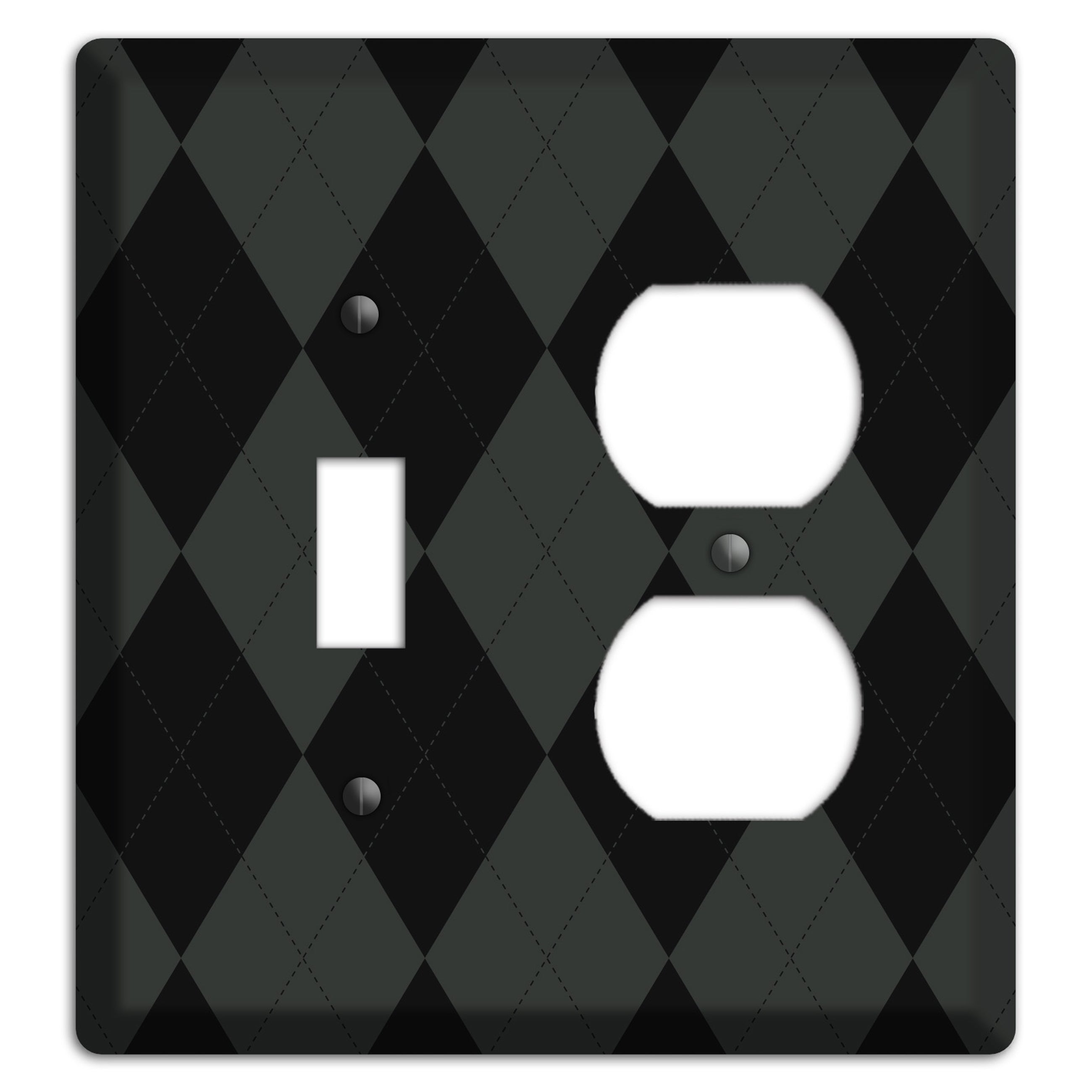 Gray and Black Argyle Toggle / Duplex Wallplate