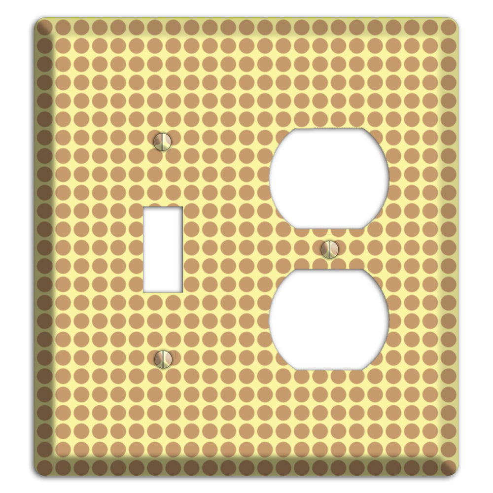 Yellow with Light Brown Tiled Small Dots Toggle / Duplex Wallplate