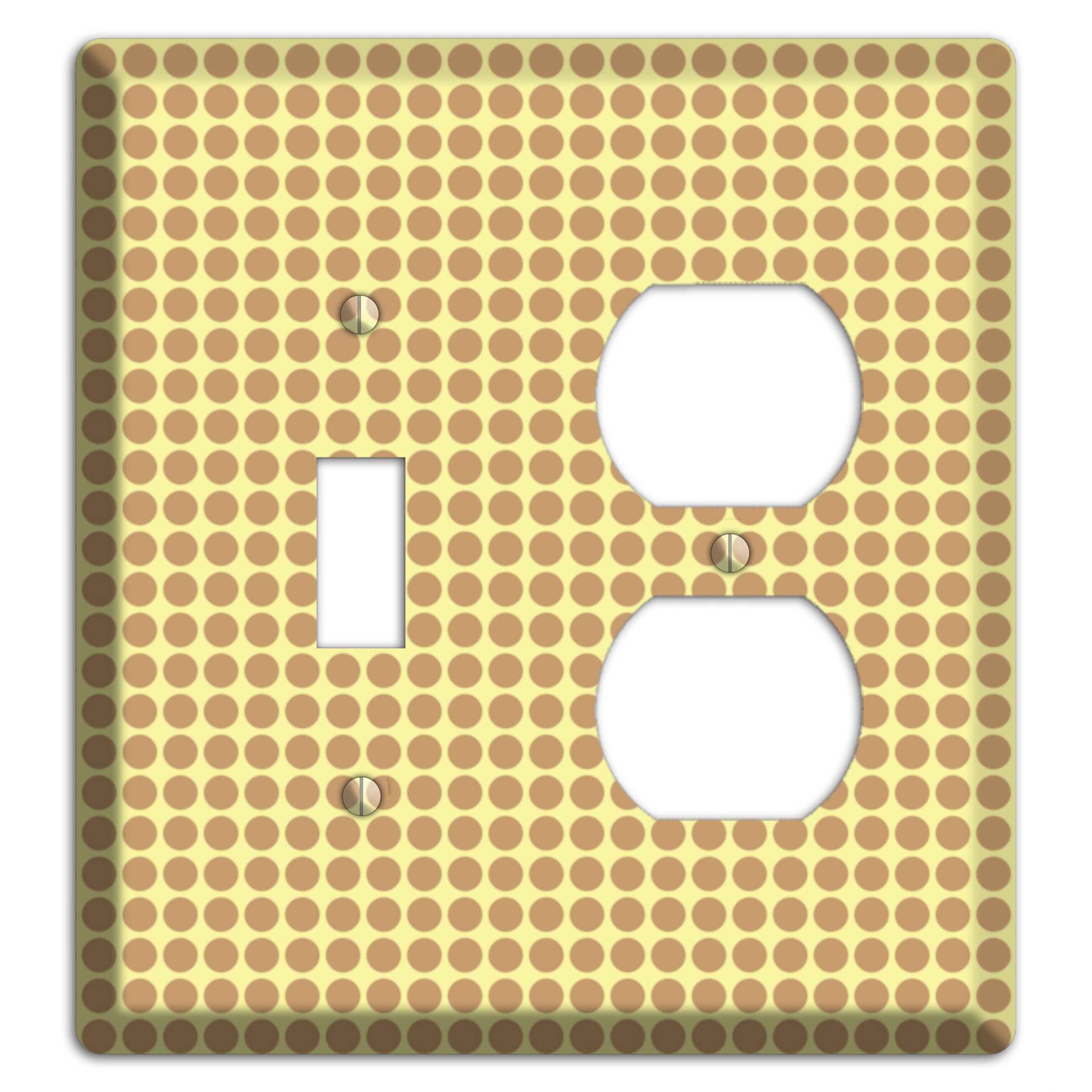 Yellow with Light Brown Tiled Small Dots Toggle / Duplex Wallplate
